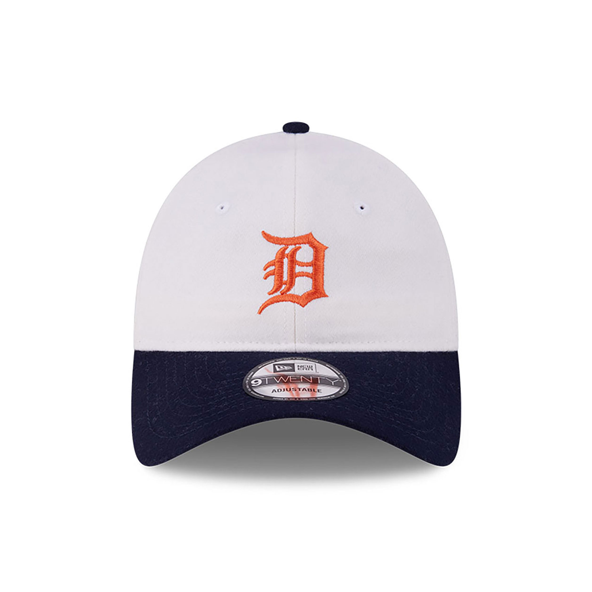 Detroit Tigers Leather Strap Chrome White 9TWENTY Adjustable Cap