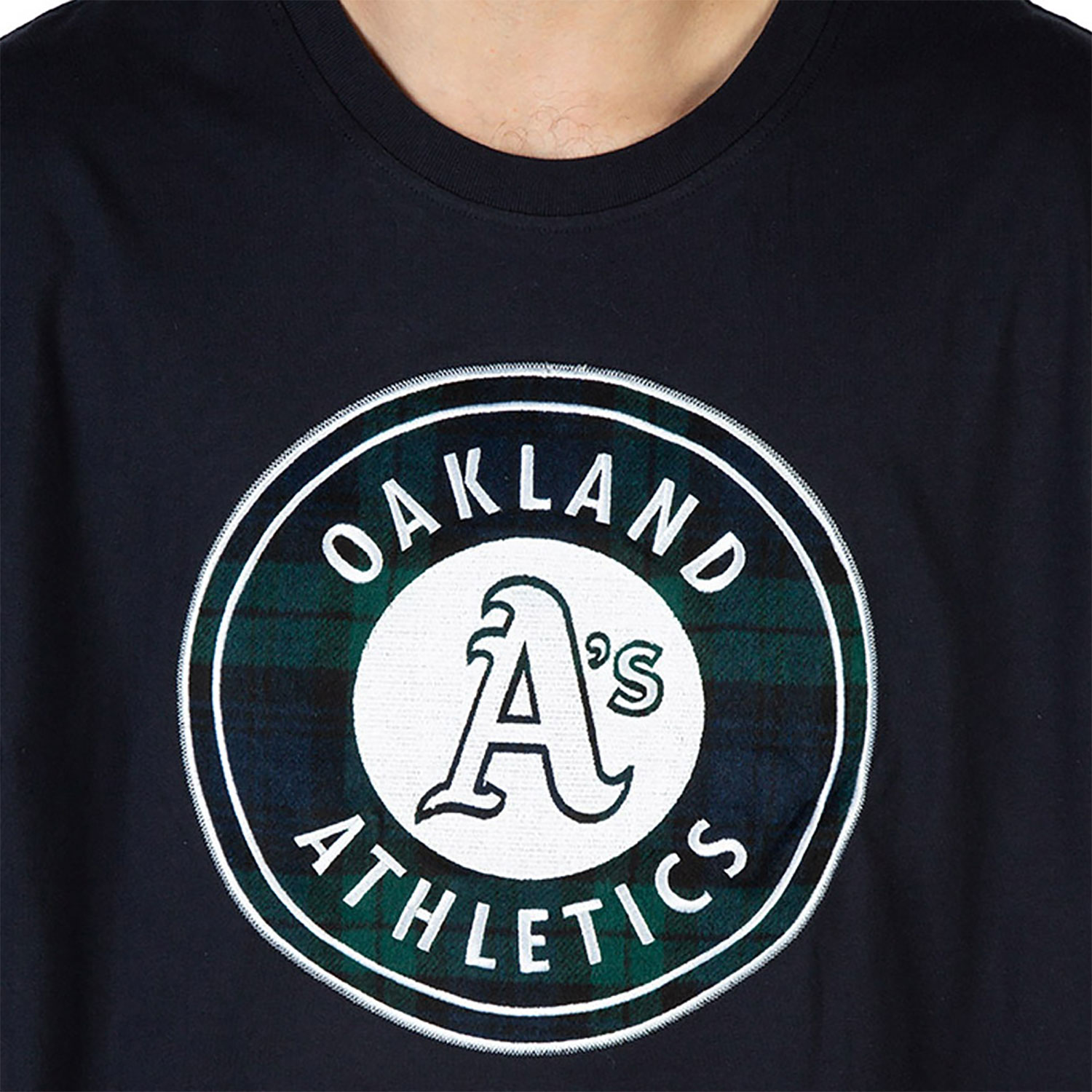 Oakland Athletics Black Watch Tartan Navy T-Shirt