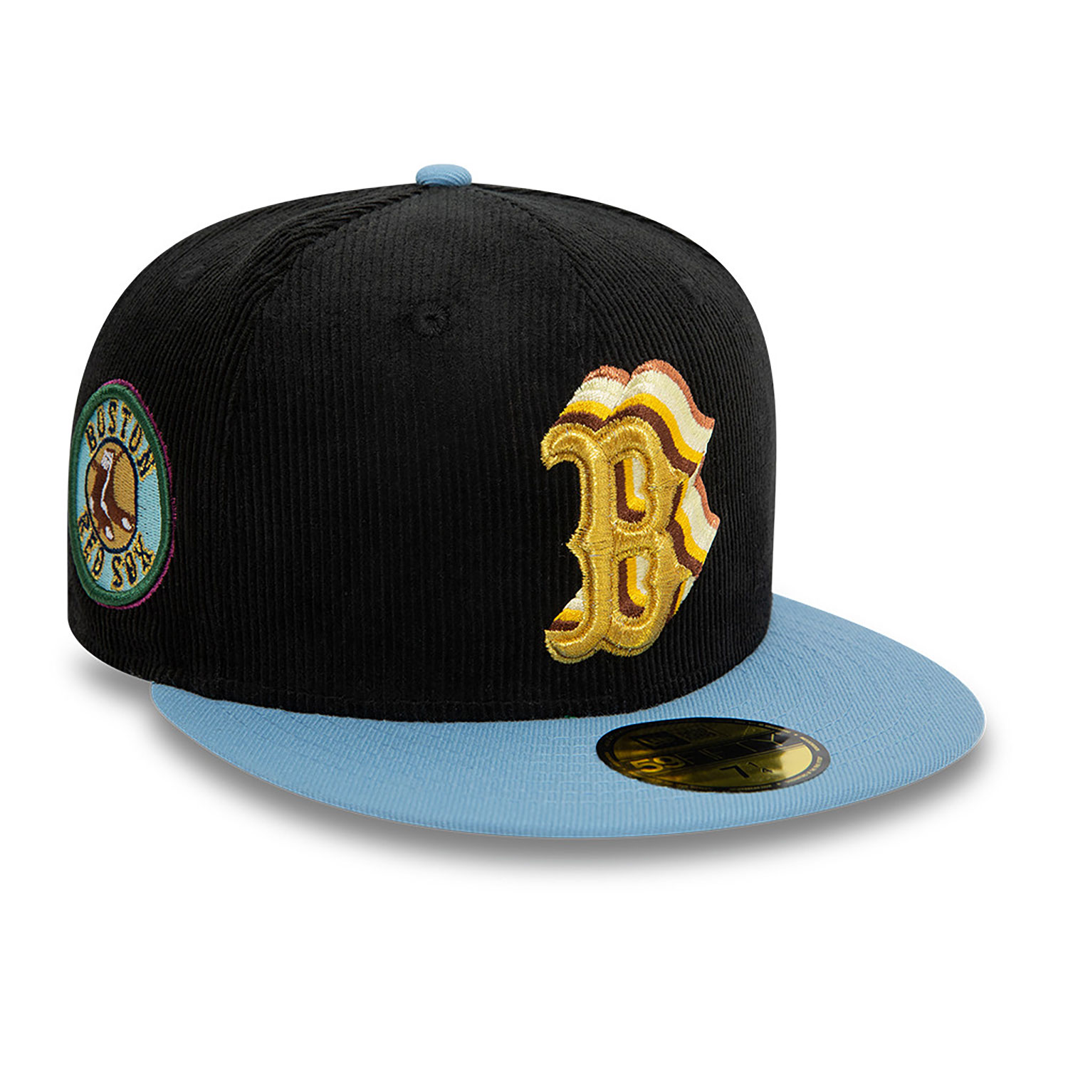 Boston Red Sox Shadow Logo Cord Black 59FIFTY Fitted Cap