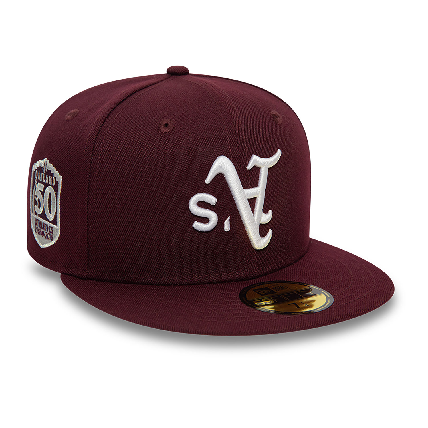 Oakland Athletics Upside Down Dark Red 59FIFTY Fitted Cap