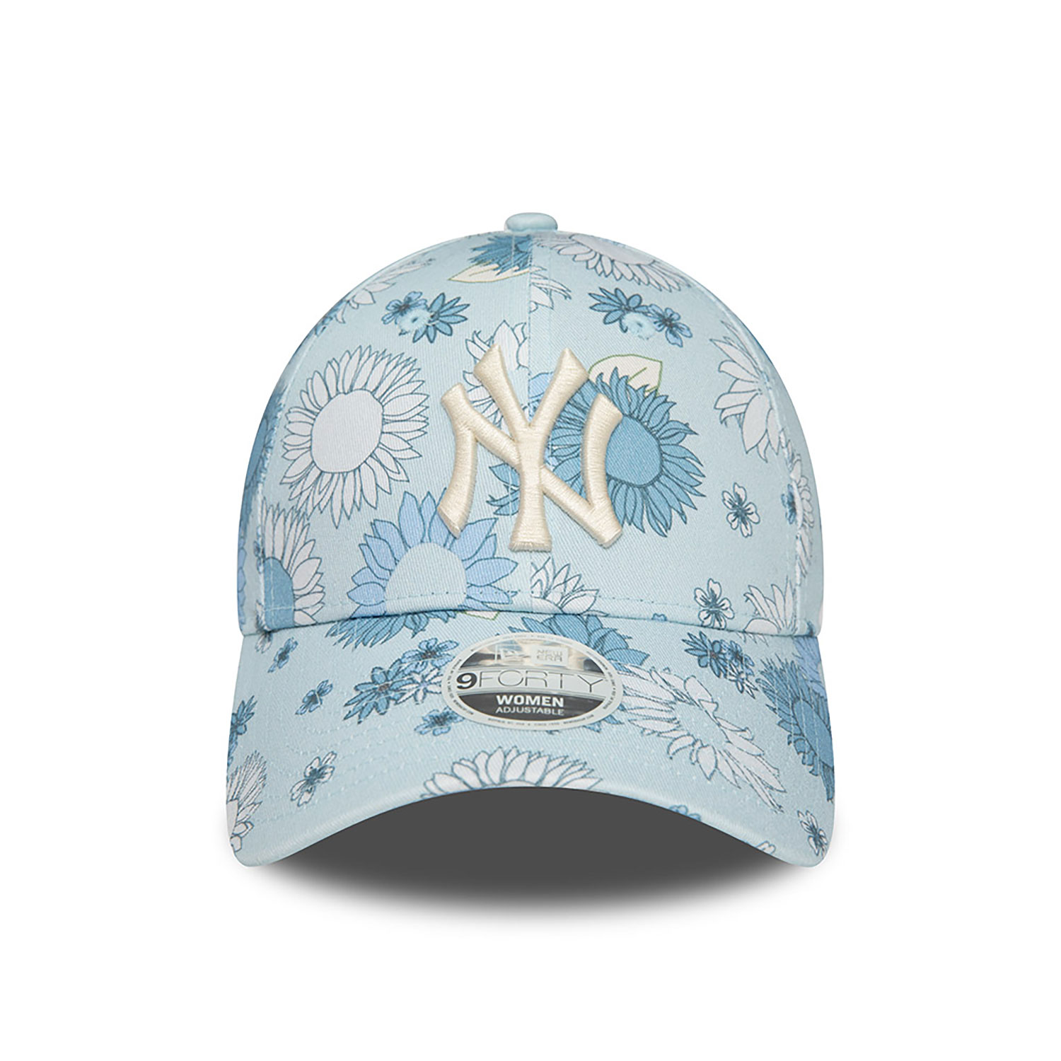 New York Yankees Womens Floral All Over Print Blue 9FORTY Adjustable Cap