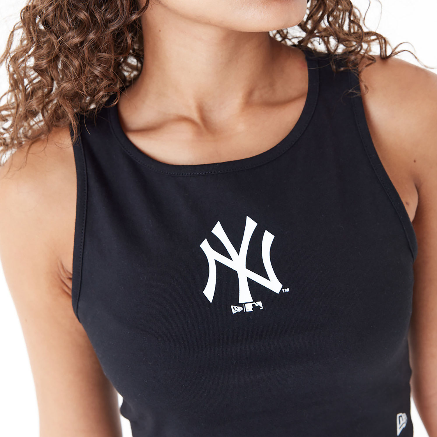 New York Yankees Womens MLB Lifestyle Black Crop Tank Top