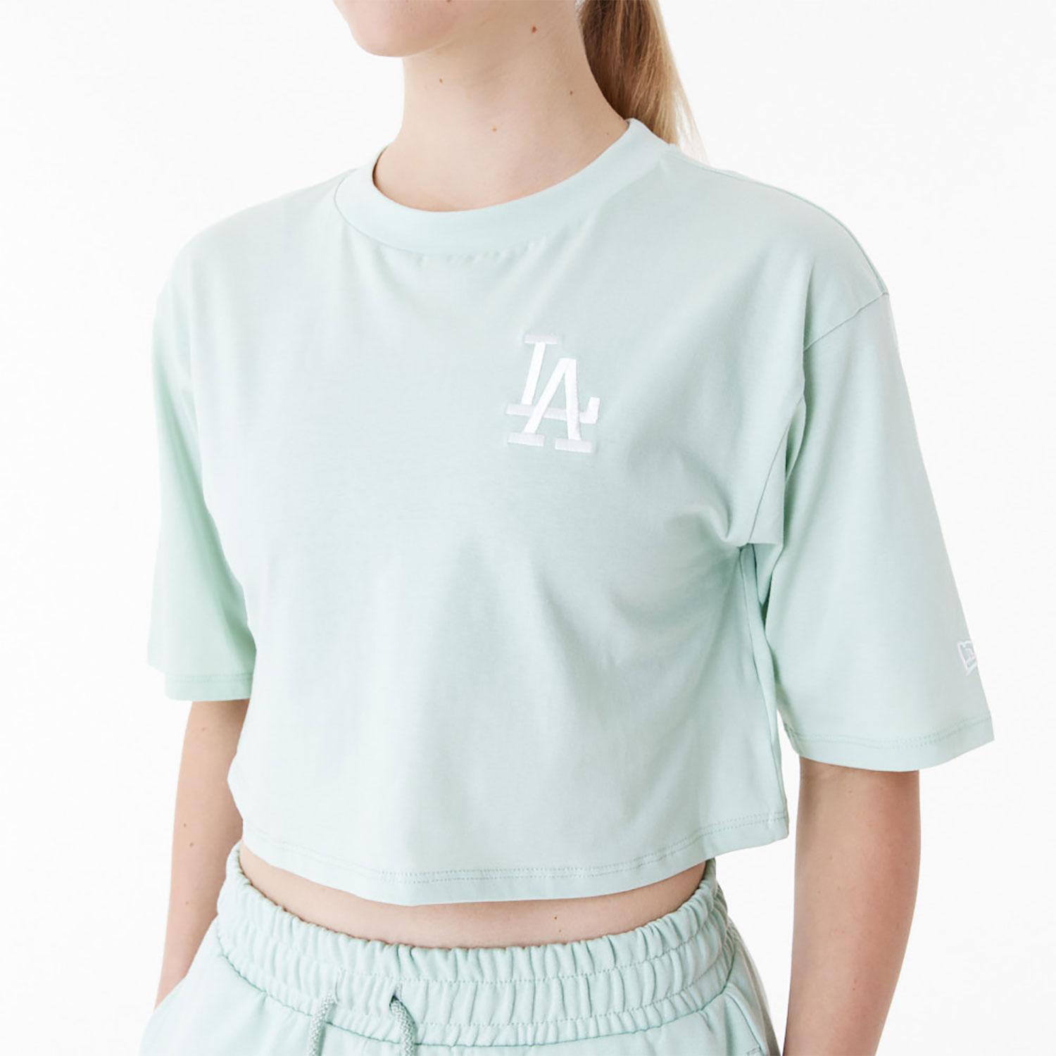 LA Dodgers Womens MLB Lifestyle Green Crop T-Shirt
