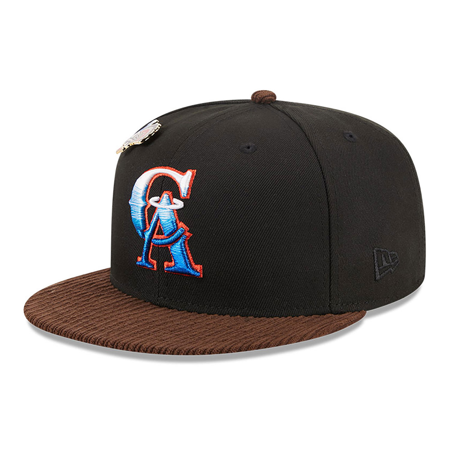 California Angels MLB Cooperstown Feathered Cord Black 59FIFTY Fitted Cap
