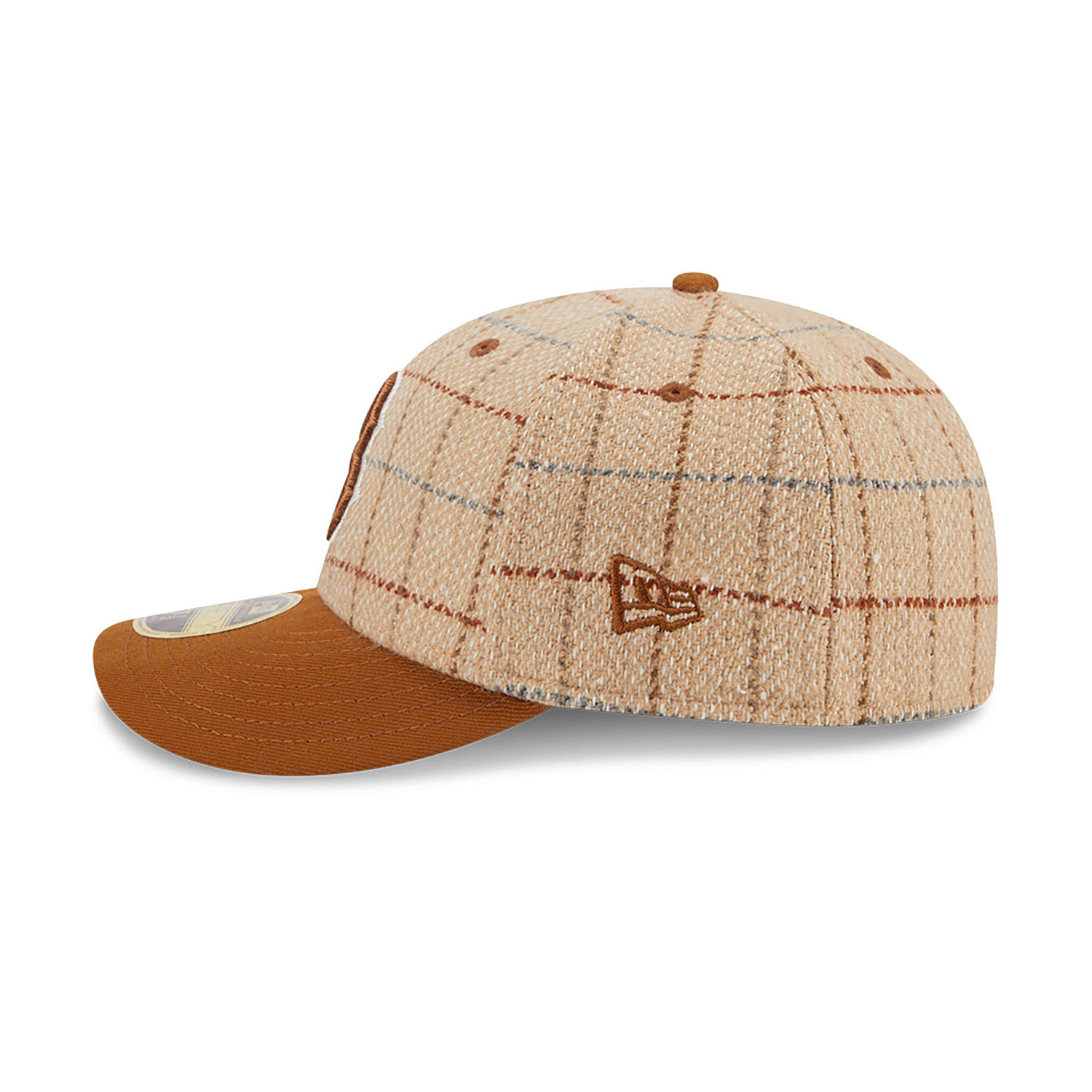 Boston Red Sox MLB Herringbone Check Beige Low Profile 59FIFTY Fitted Cap