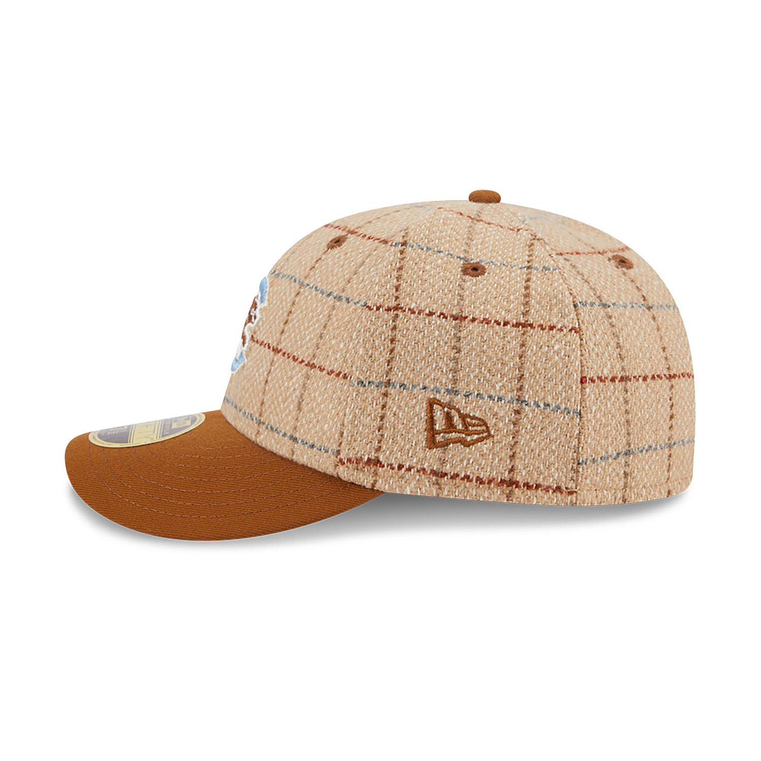 Chicago Cubs MLB Herringbone Check Beige Low Profile 59FIFTY Fitted Cap