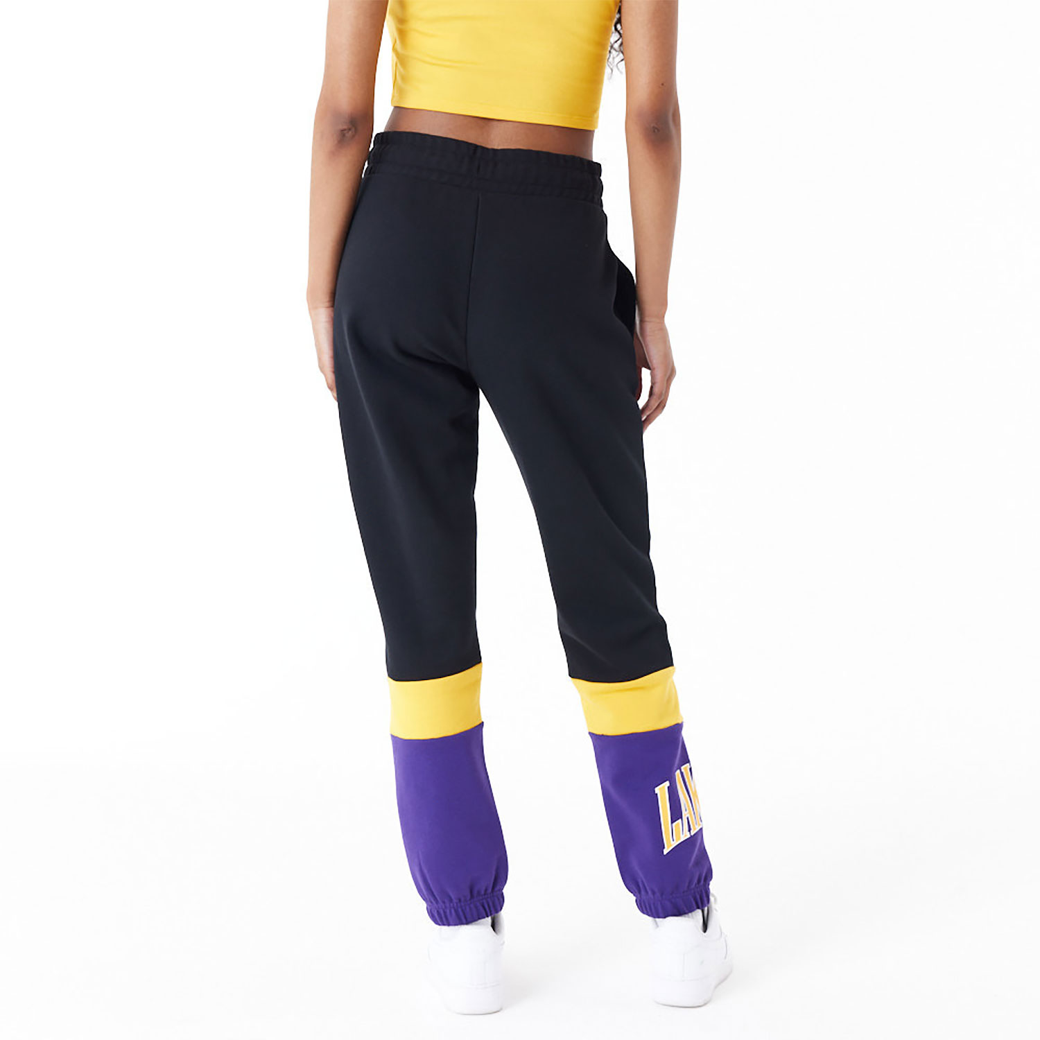 LA Lakers Womens NBA Colour Block Black Joggers