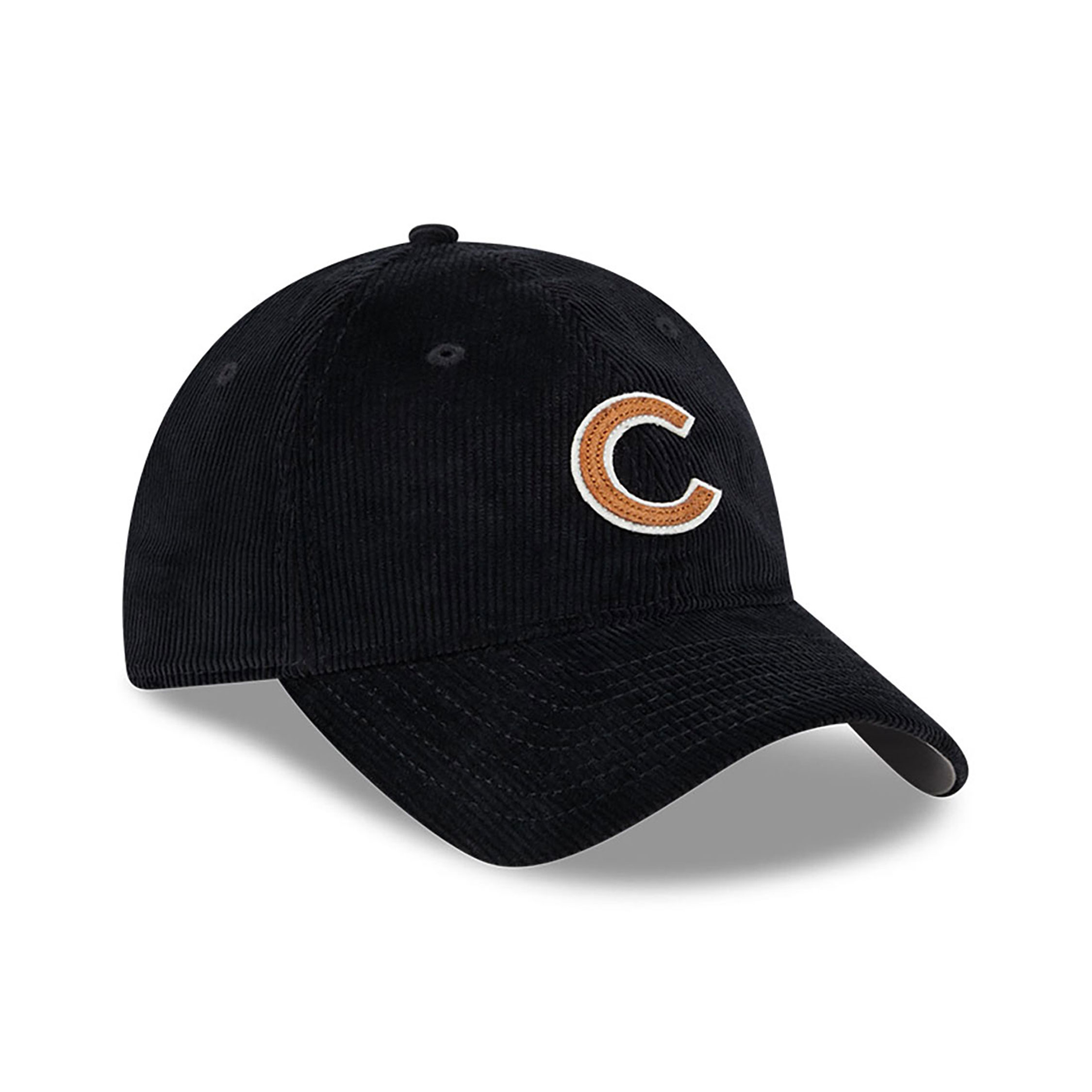 Chicago Cubs Cord Black 9TWENTY Adjustable Cap