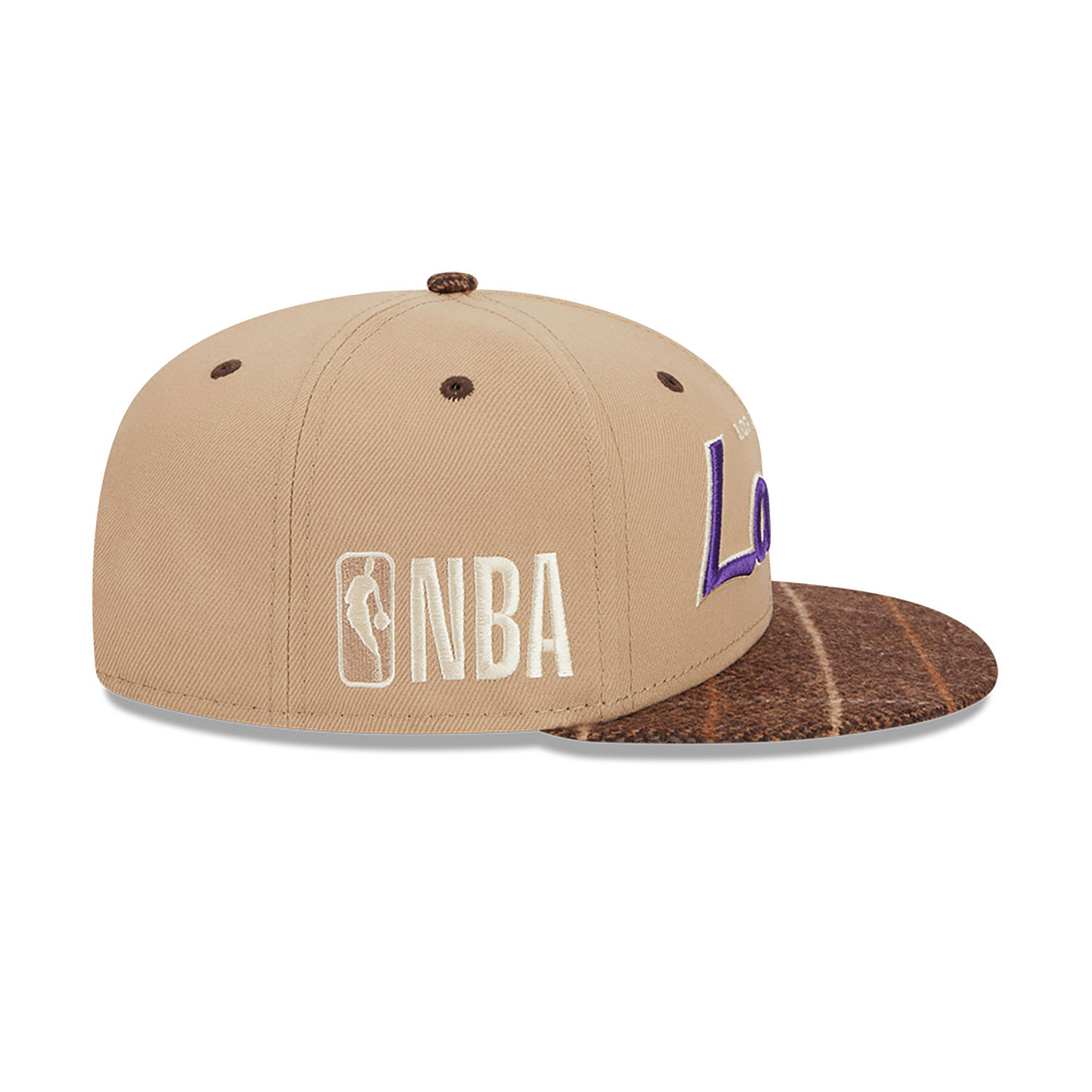 LA Lakers NBA Traditional Check Brown 9FIFTY Snapback Cap