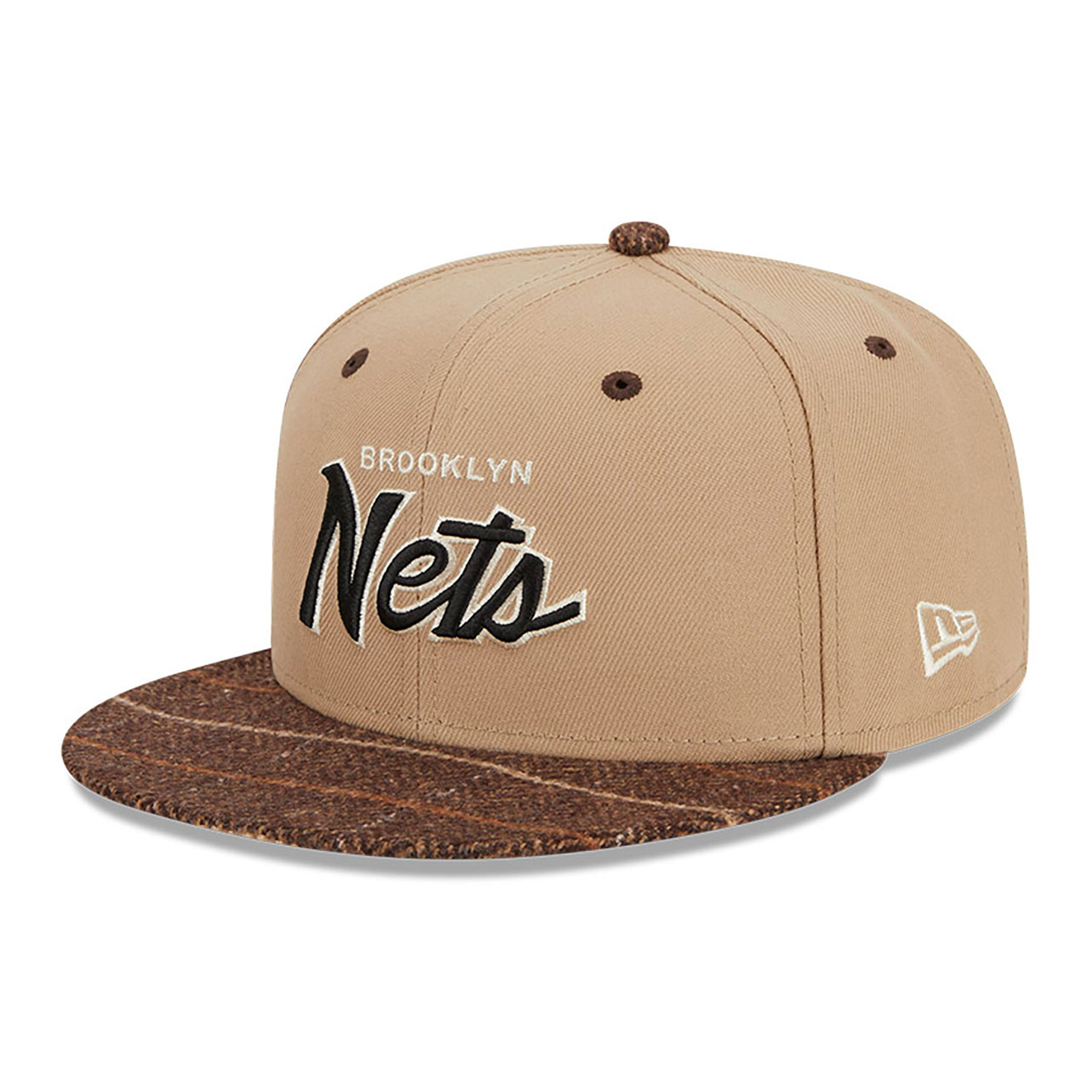 Brooklyn Nets NBA Traditional Check Brown 9FIFTY Snapback Cap