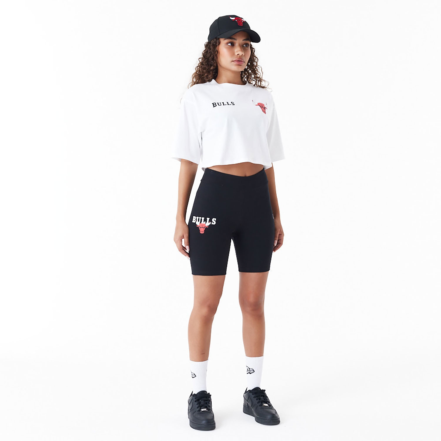 Chicago Bulls Womens NBA Logo Black Cycling Shorts
