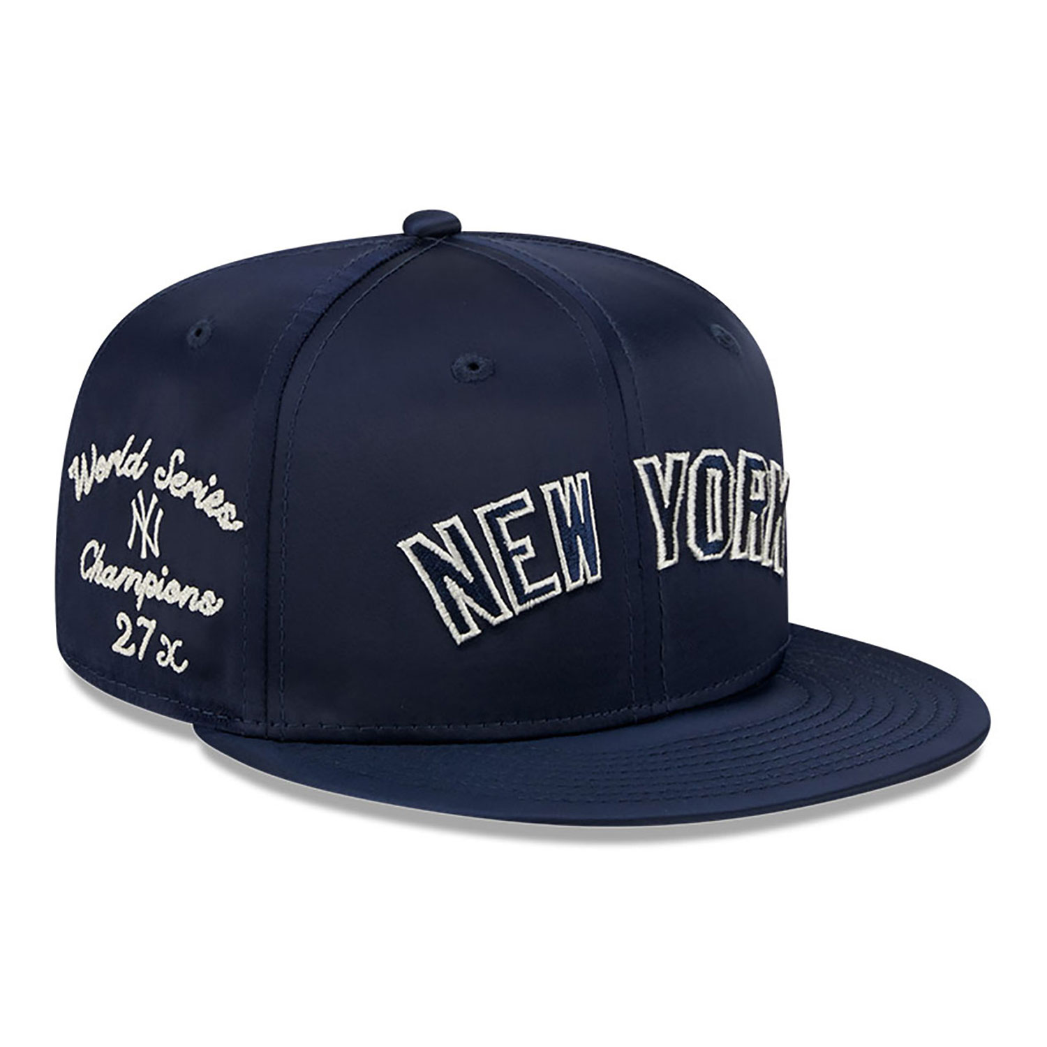 New York Yankees Satin Script Navy 9FIFTY Snapback Cap