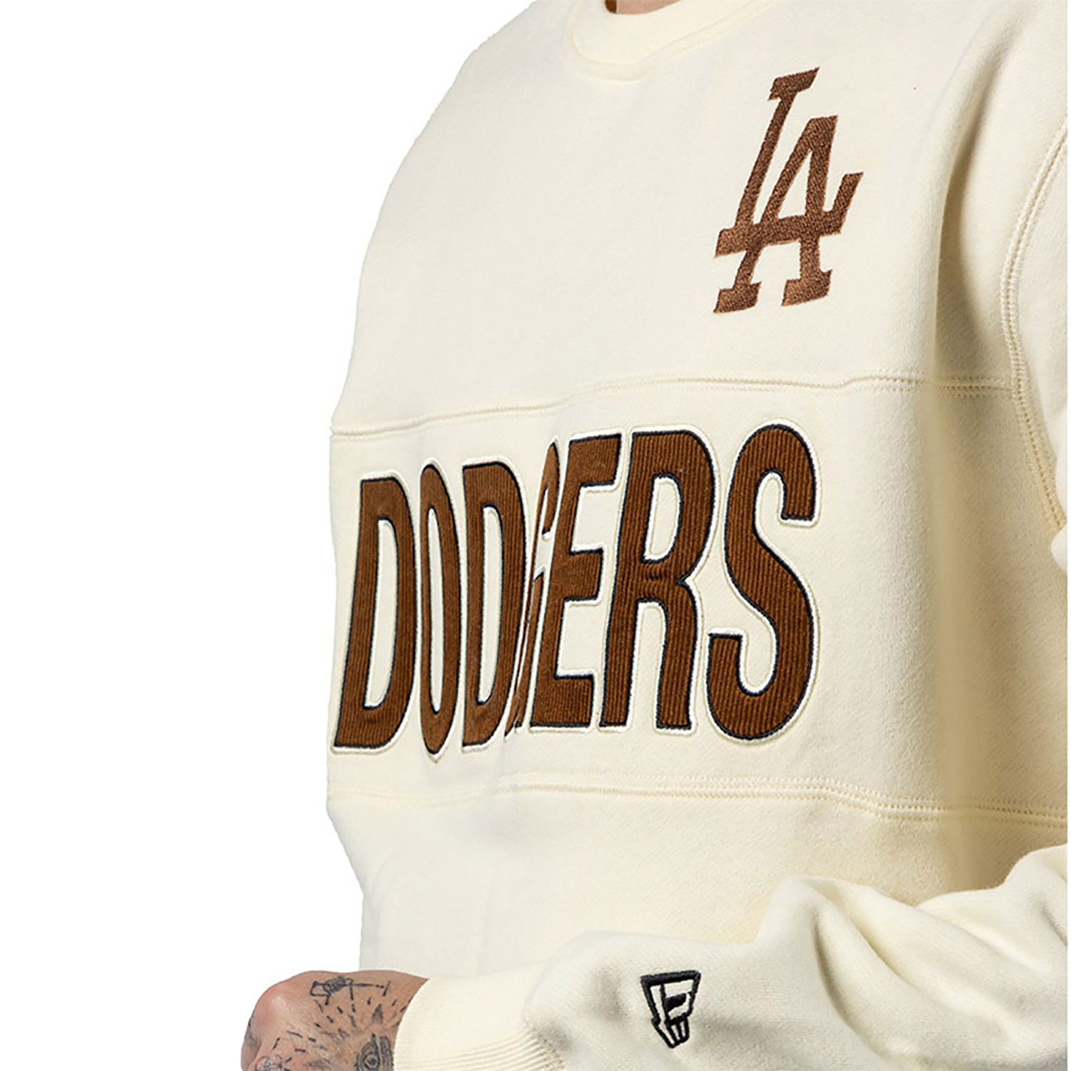 LA Dodgers MLB Cord White Crew Neck Sweatshirt