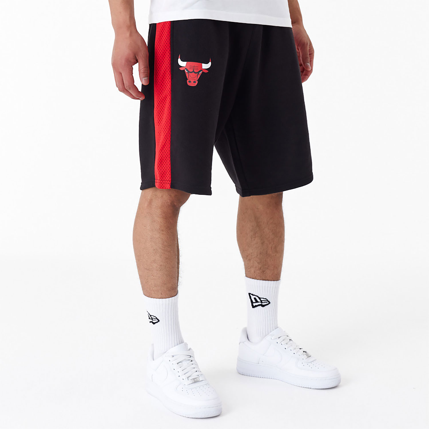 Chicago Bulls NBA Mesh Panel Black Oversized Shorts