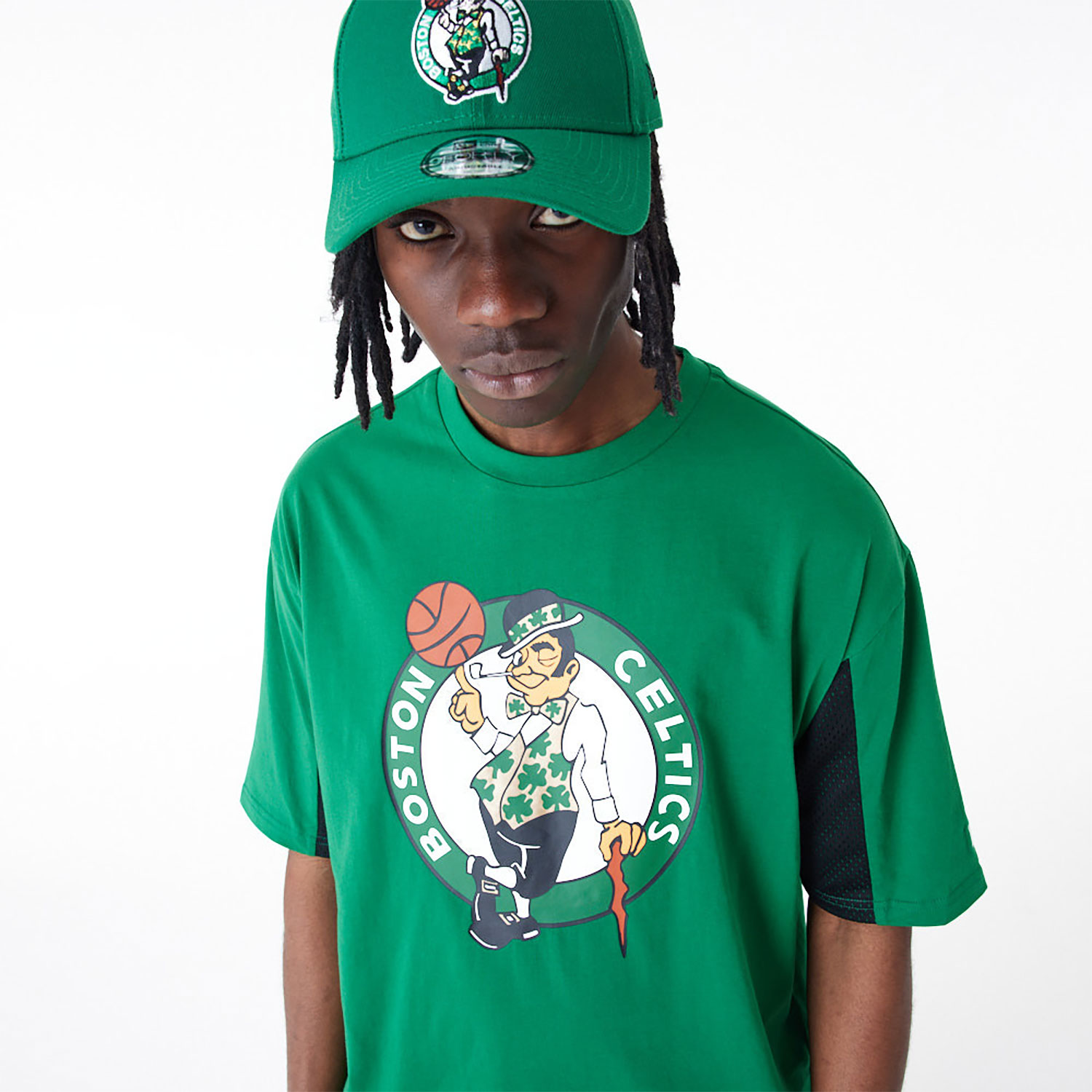 Boston Celtics NBA Mesh Panel Green Oversized T-Shirt