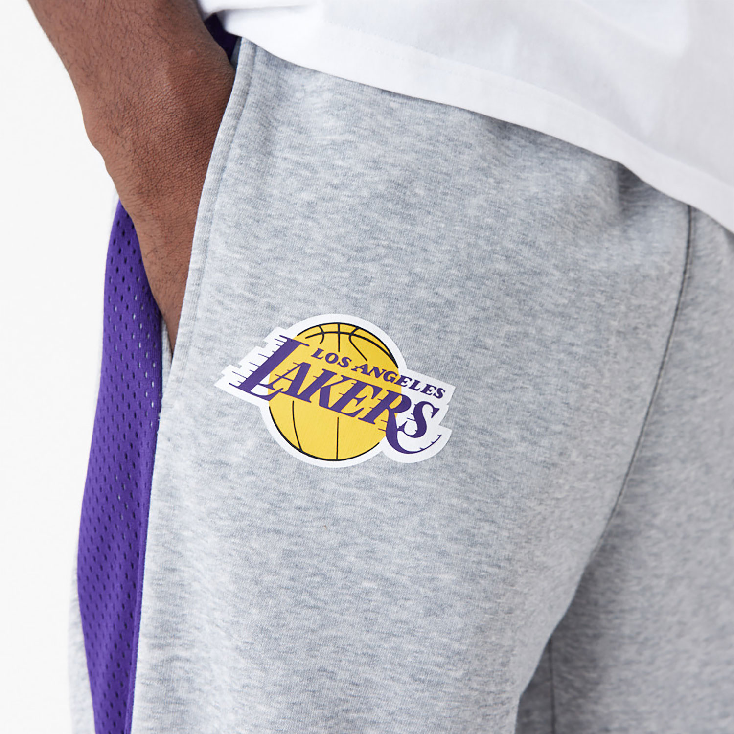 LA Lakers Mesh Panel Grey Relaxed Joggers