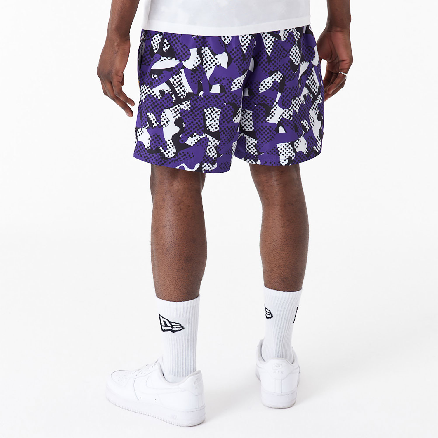 LA Lakers NBA Team All Over Print Purple Shorts