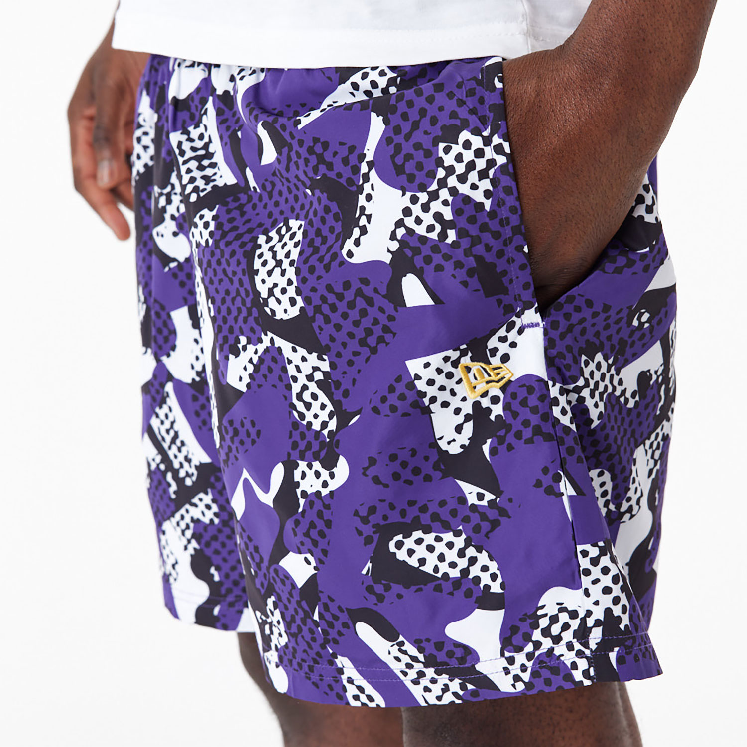 LA Lakers NBA Team All Over Print Purple Shorts