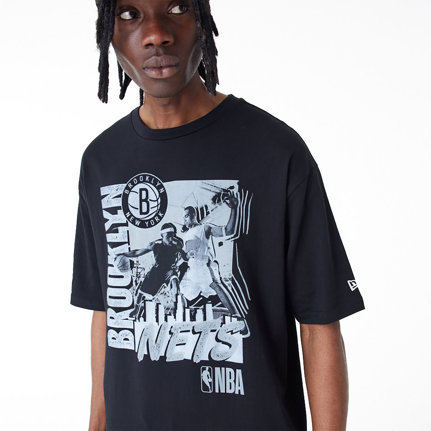 Brooklyn Nets NBA Player Graphic Black Oversized T-Shirt