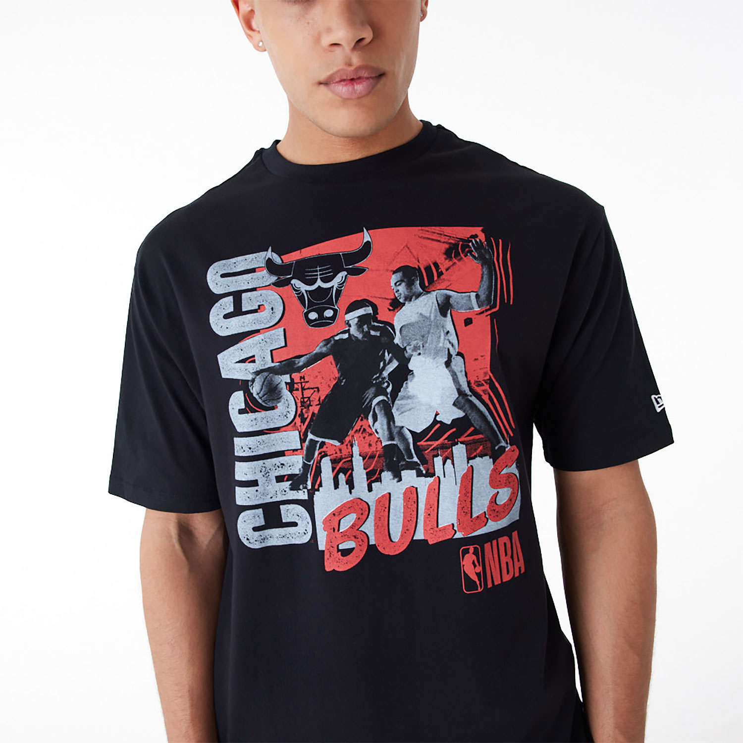 Chicago Bulls NBA Player Graphic Black Oversized T-Shirt