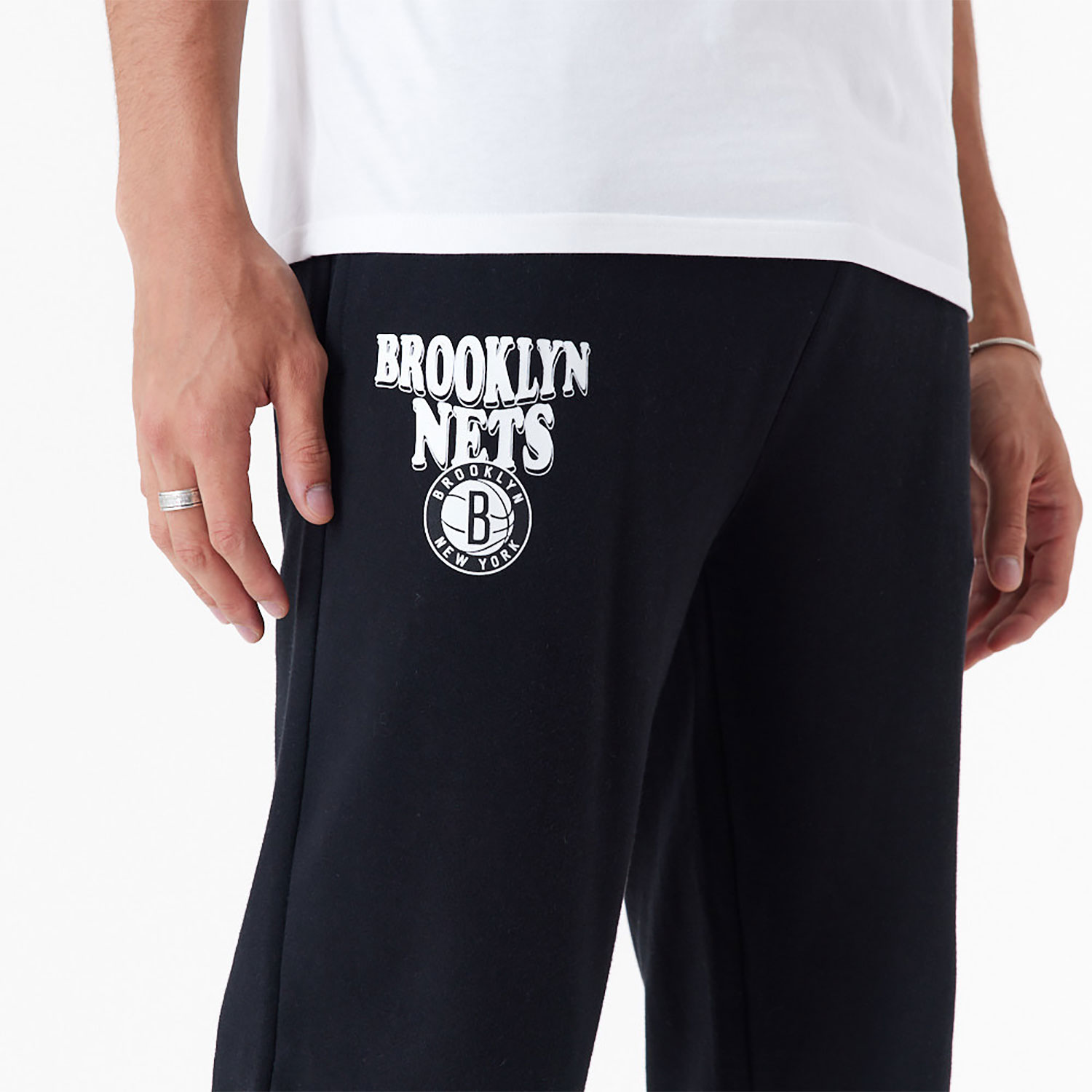 Brooklyn Nets NBA Script Black Relaxed Joggers