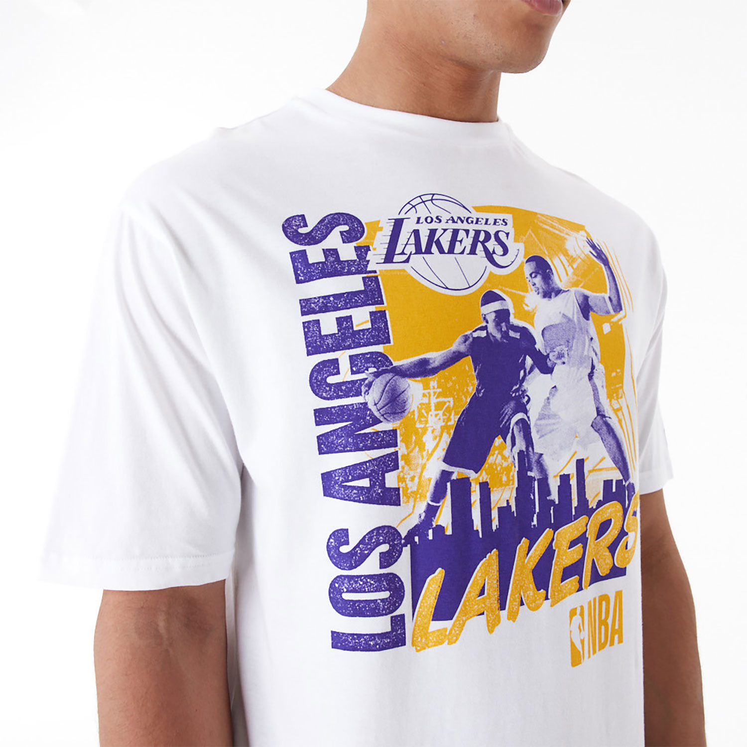 LA Lakers NBA Player Graphic White Oversized T-Shirt