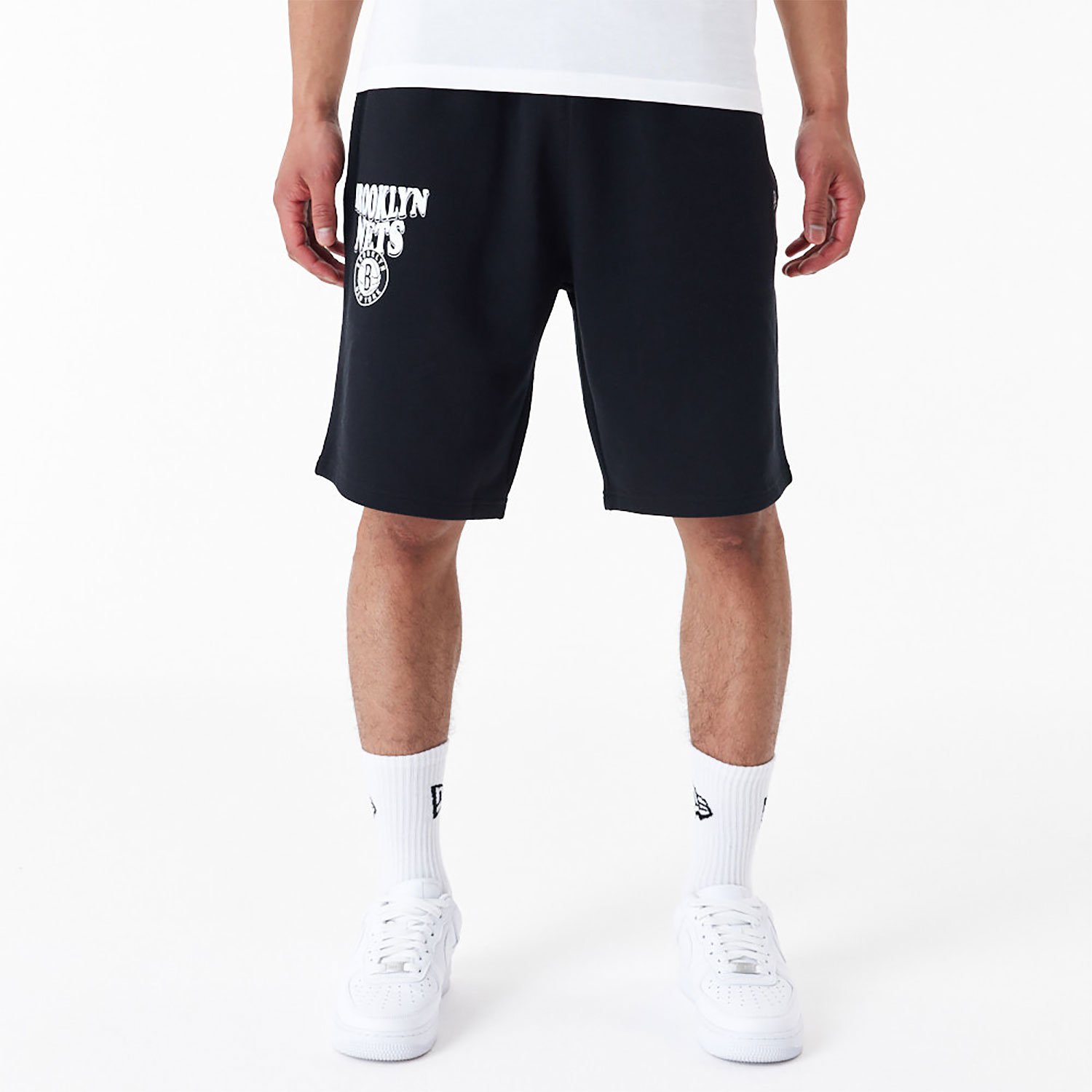 Brooklyn Nets NBA Script Black Oversized Shorts
