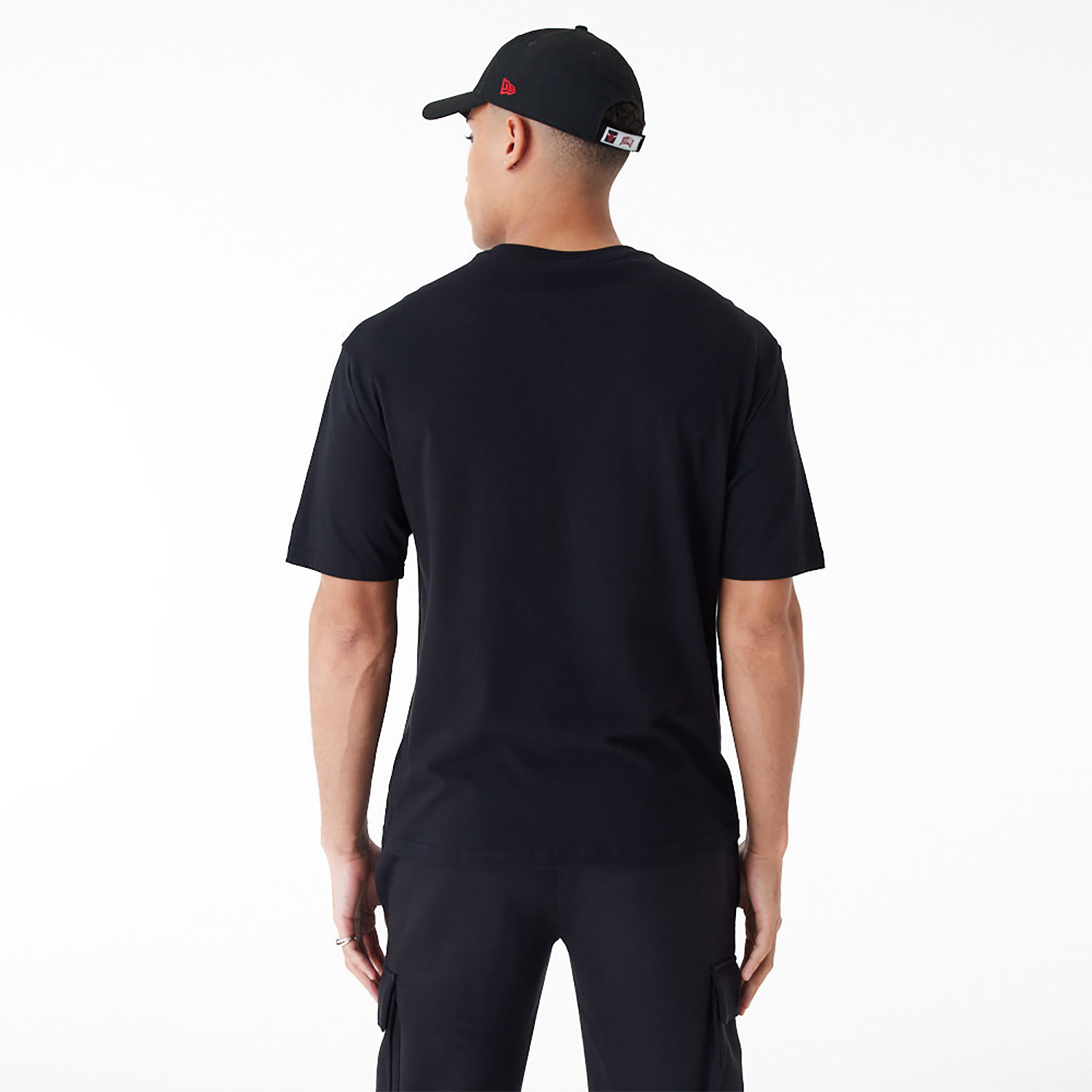 Chicago Bulls NBA Flame Graphic Black Oversized T-Shirt