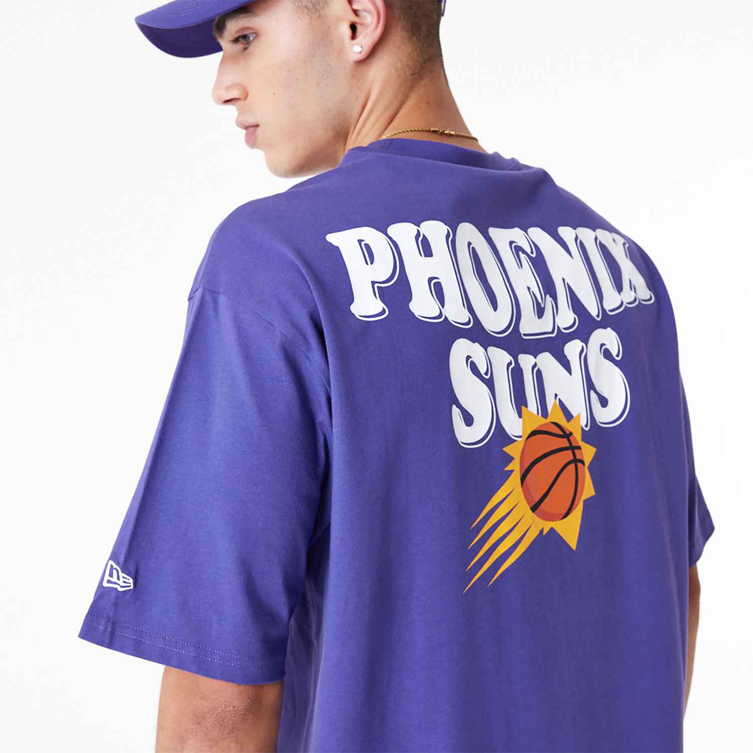 Phoenix Suns NBA Script Purple Oversized T-Shirt