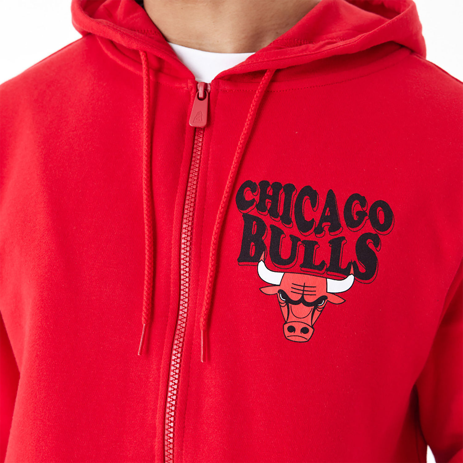 Chicago Bulls NBA Script Red Full Zip Hoodie