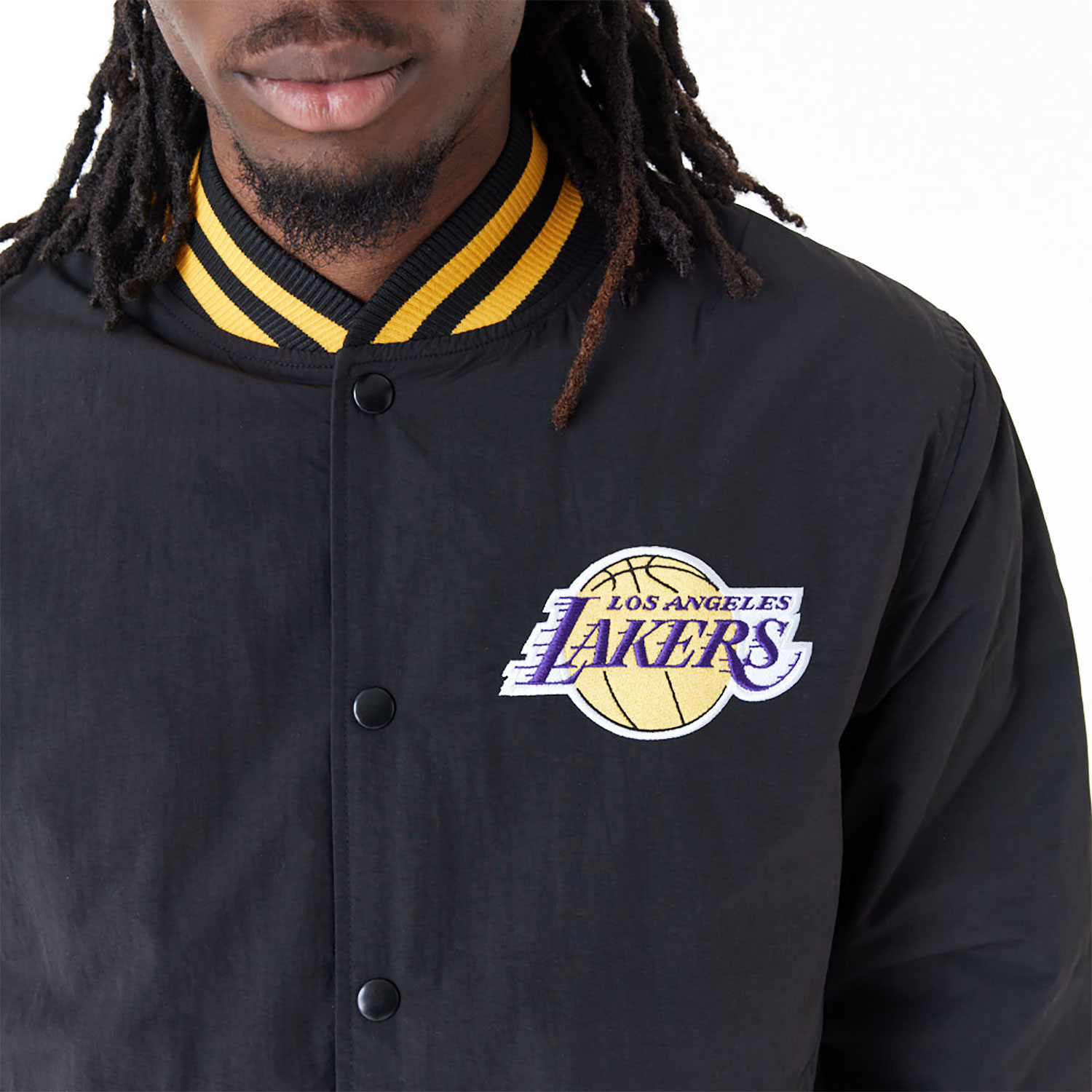 LA Lakers NBA Script Black Bomber Jacket