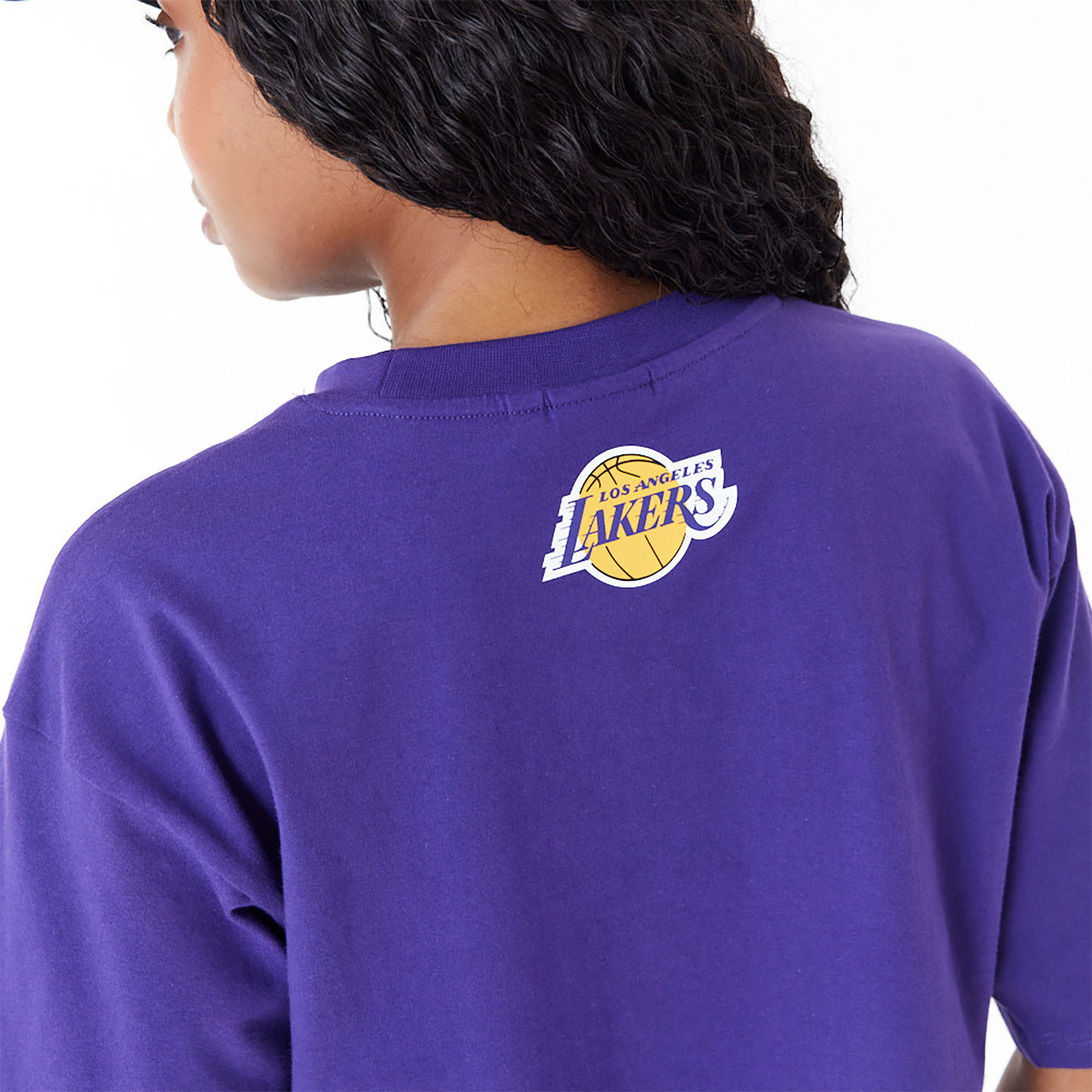 LA Lakers Womens NBA Team Wordmark Purple Crop T-Shirt