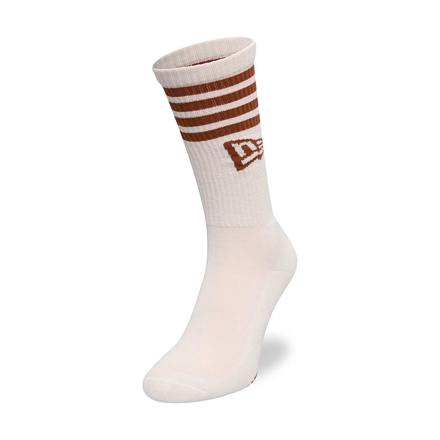 New Era Stripe Off White 3 Pack Crew Socks