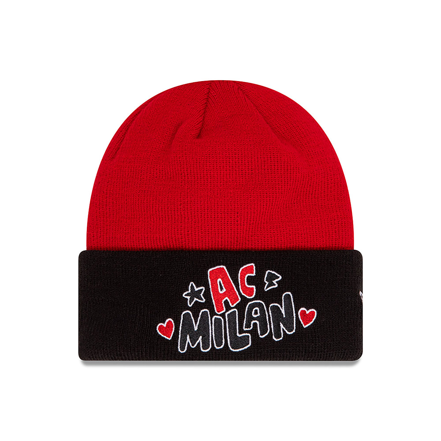 AC Milan Youth Doodle Red Cuff Knit Beanie Hat
