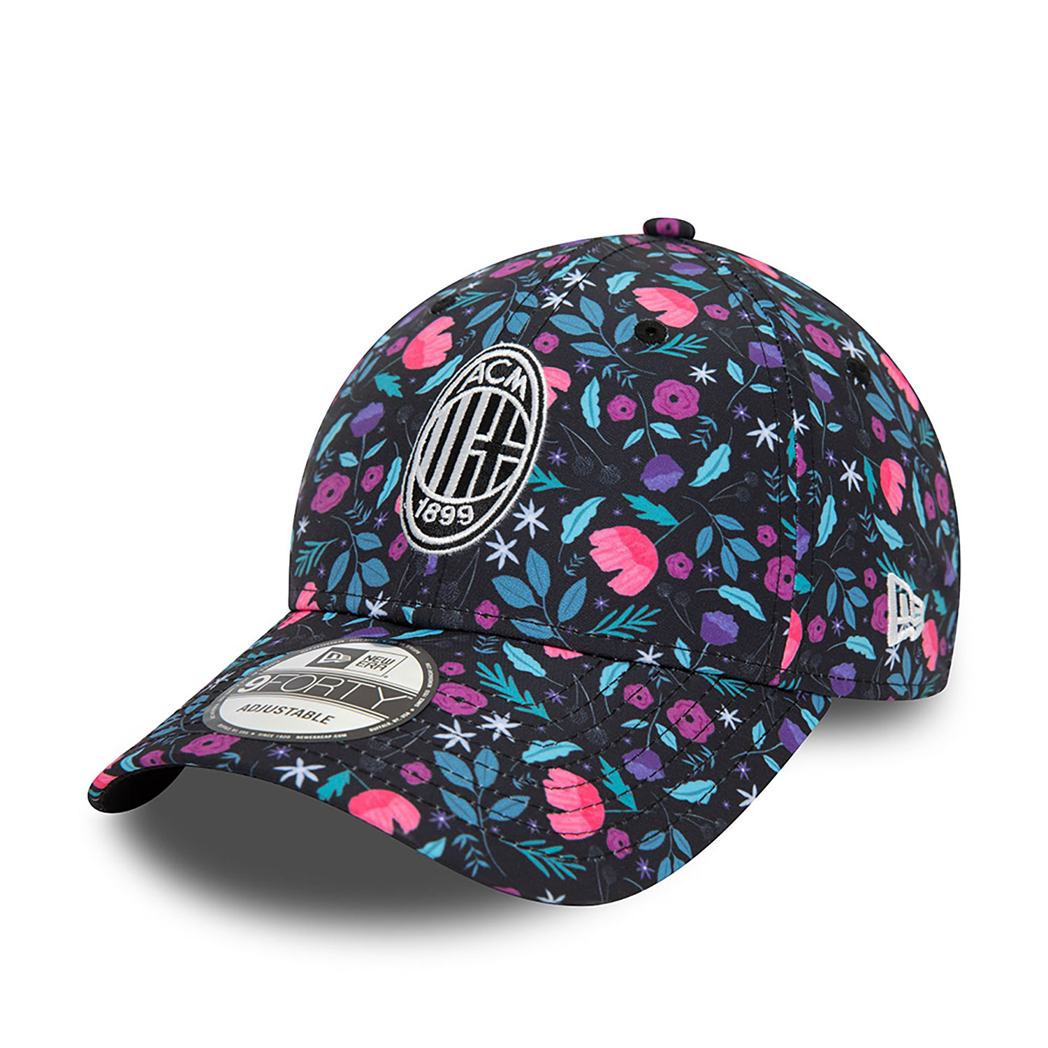 AC Milan Floral All Over Print Black 9FORTY Adjustable Cap