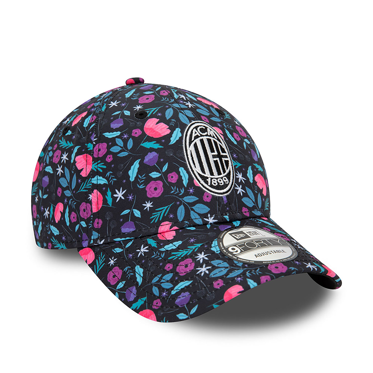 AC Milan Floral All Over Print Black 9FORTY Adjustable Cap