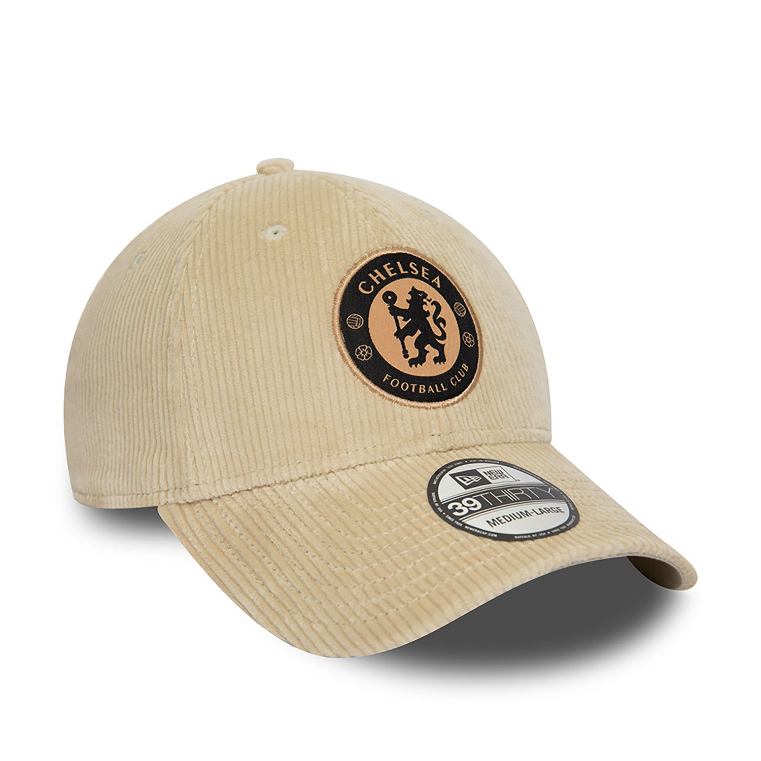 Chelsea FC Lion Crest Midcord Stone 39THIRTY Stretch Fit Cap