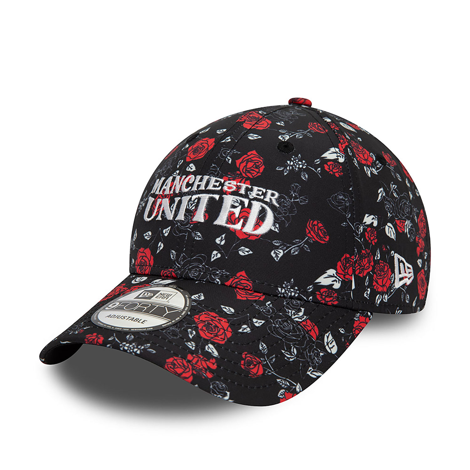 Manchester United FC Floral All Over Print Black 9FORTY Adjustable Cap