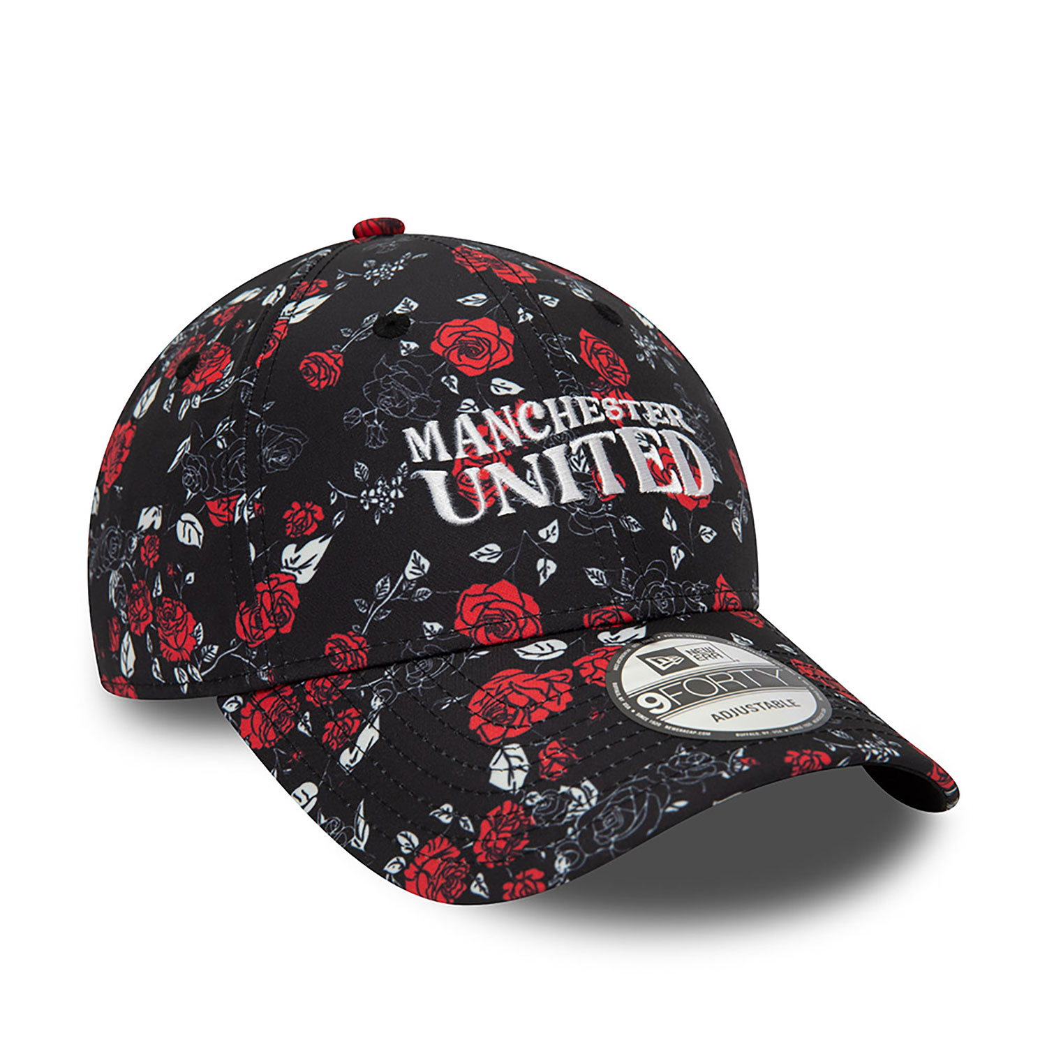 Manchester United FC Floral All Over Print Black 9FORTY Adjustable Cap