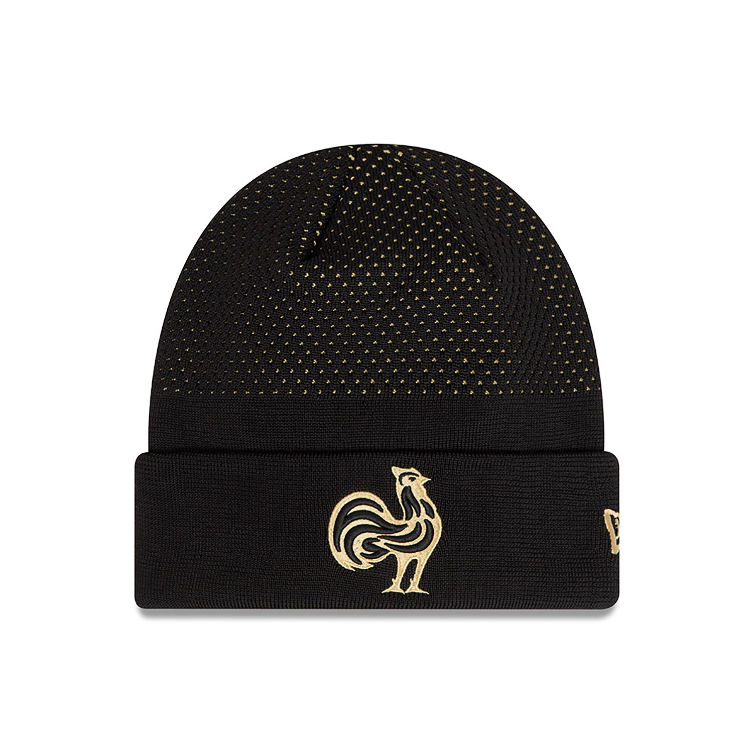 French Federation Of Rugby Wordmark Black Cuff Knit Beanie Hat