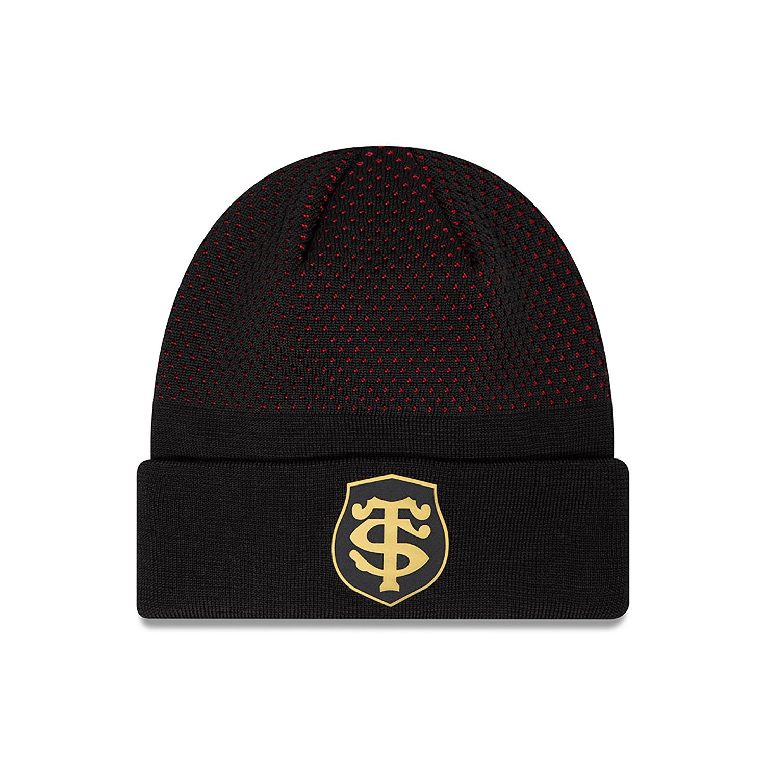 Stade Toulousain Gold Engineered Black Cuff Knit Beanie Hat