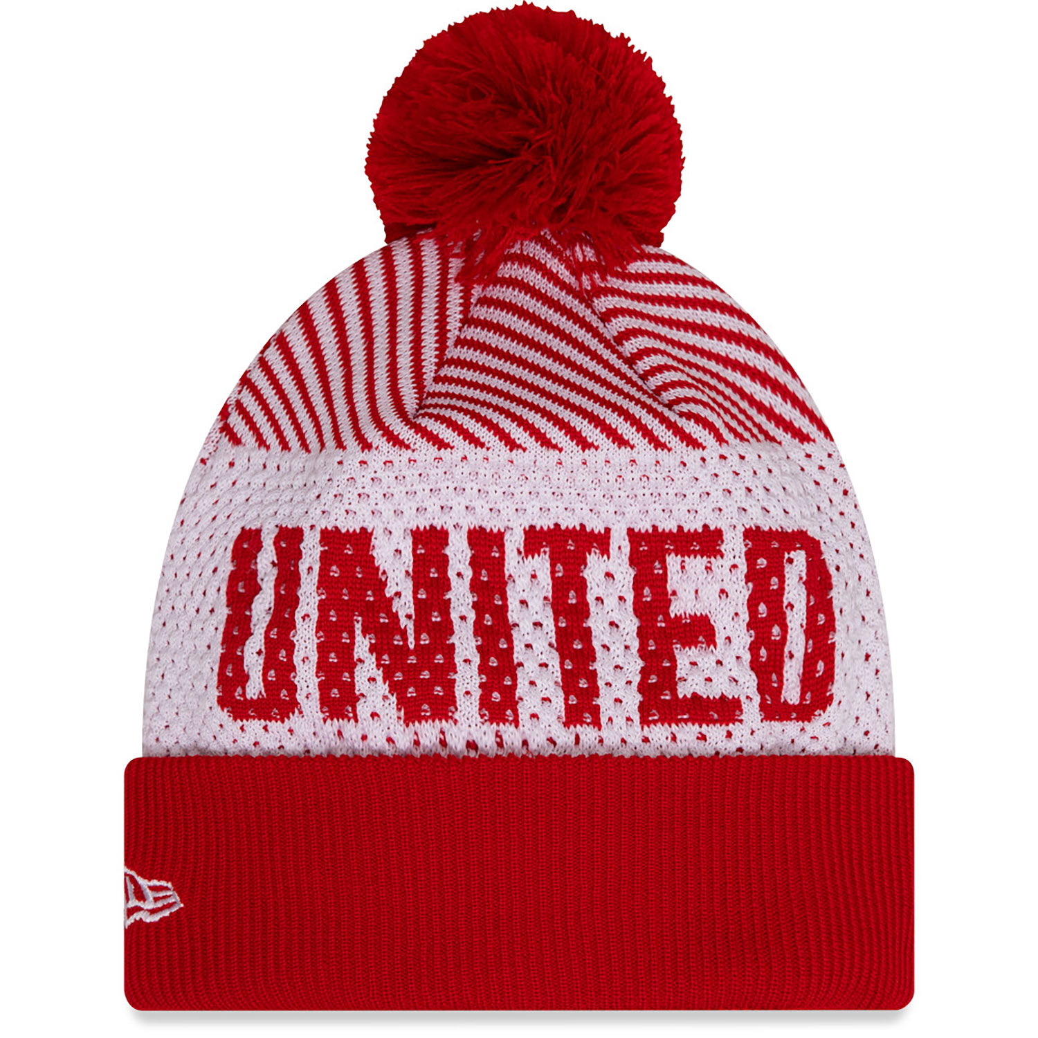 Manchester United FC Youth Engineered Red Cuff Knit Beanie Hat