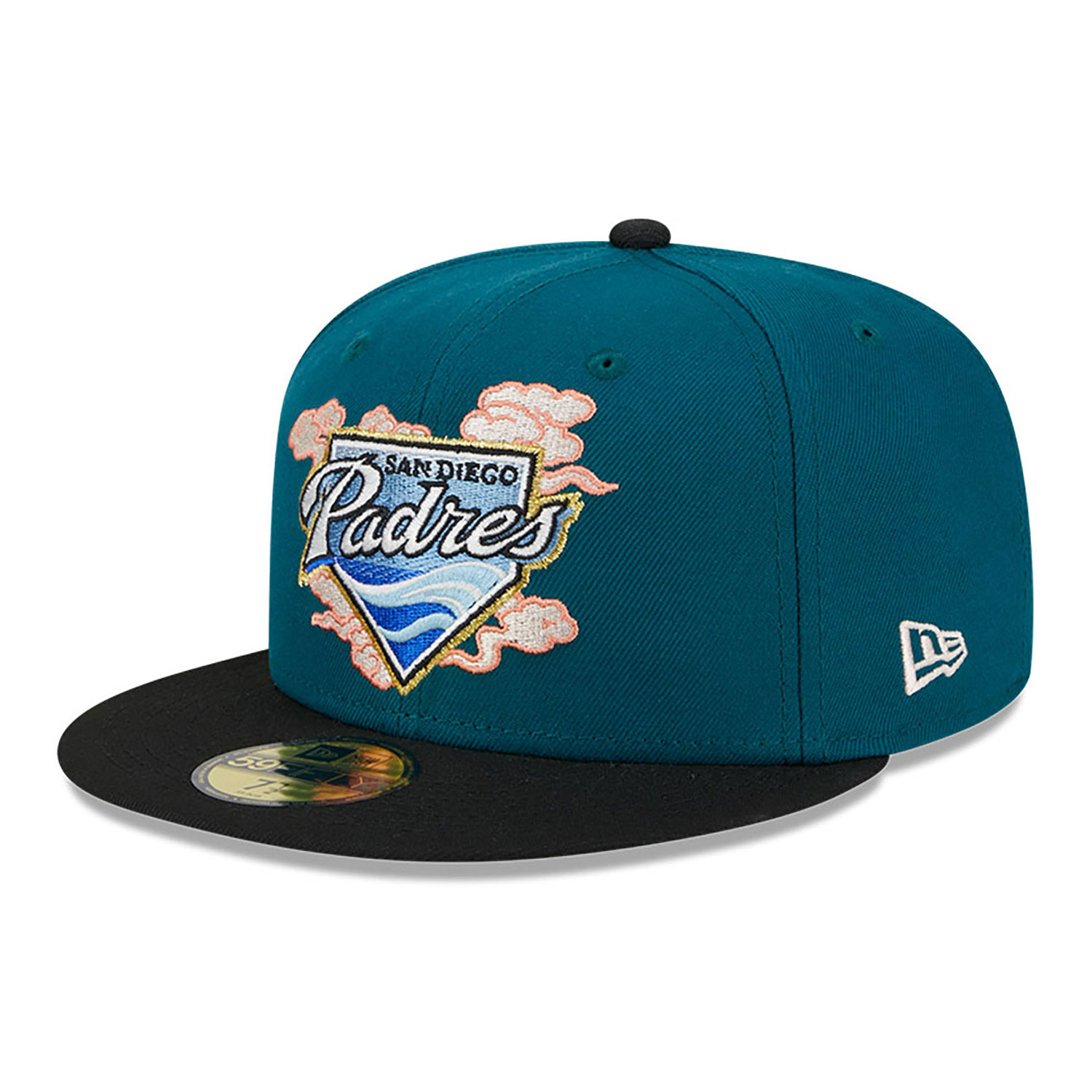 San Diego Padres Cloud Spiral Dark Green 59FIFTY Fitted Cap