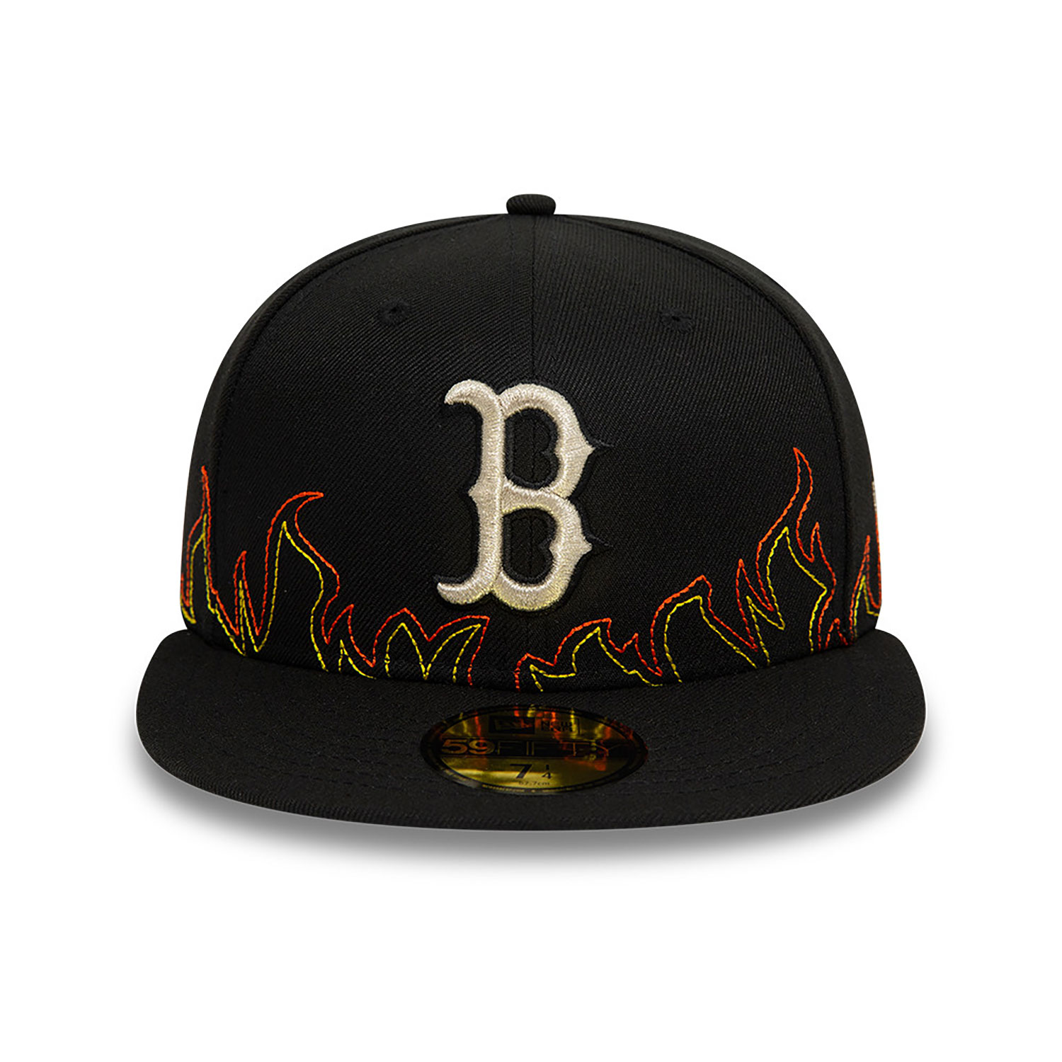Boston Red Sox MLB Fire Black 59FIFTY Fitted Cap
