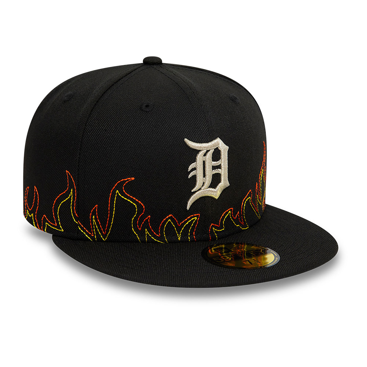 Detroit Tigers MLB Fire Black 59FIFTY Fitted Cap