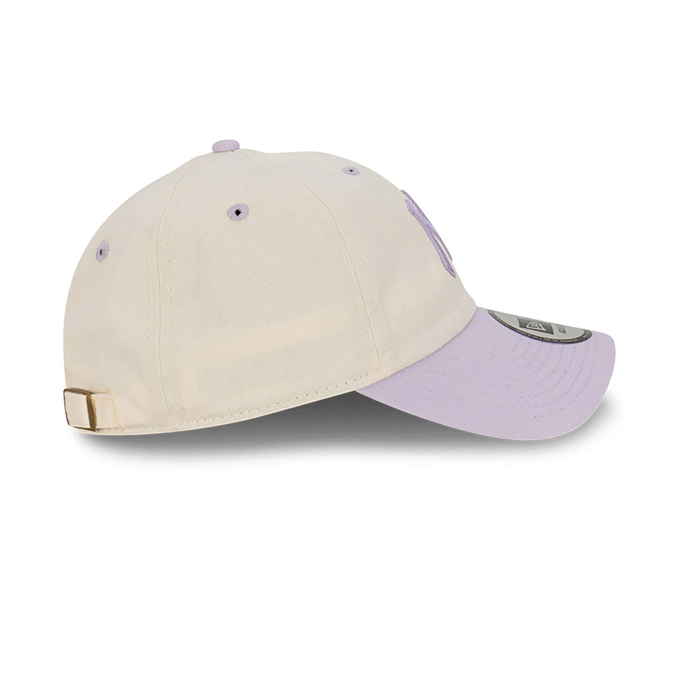 New York Yankees Seasonal Two-Tonal Light Beige and Pastel Purple Casual Classic Adjustable Cap