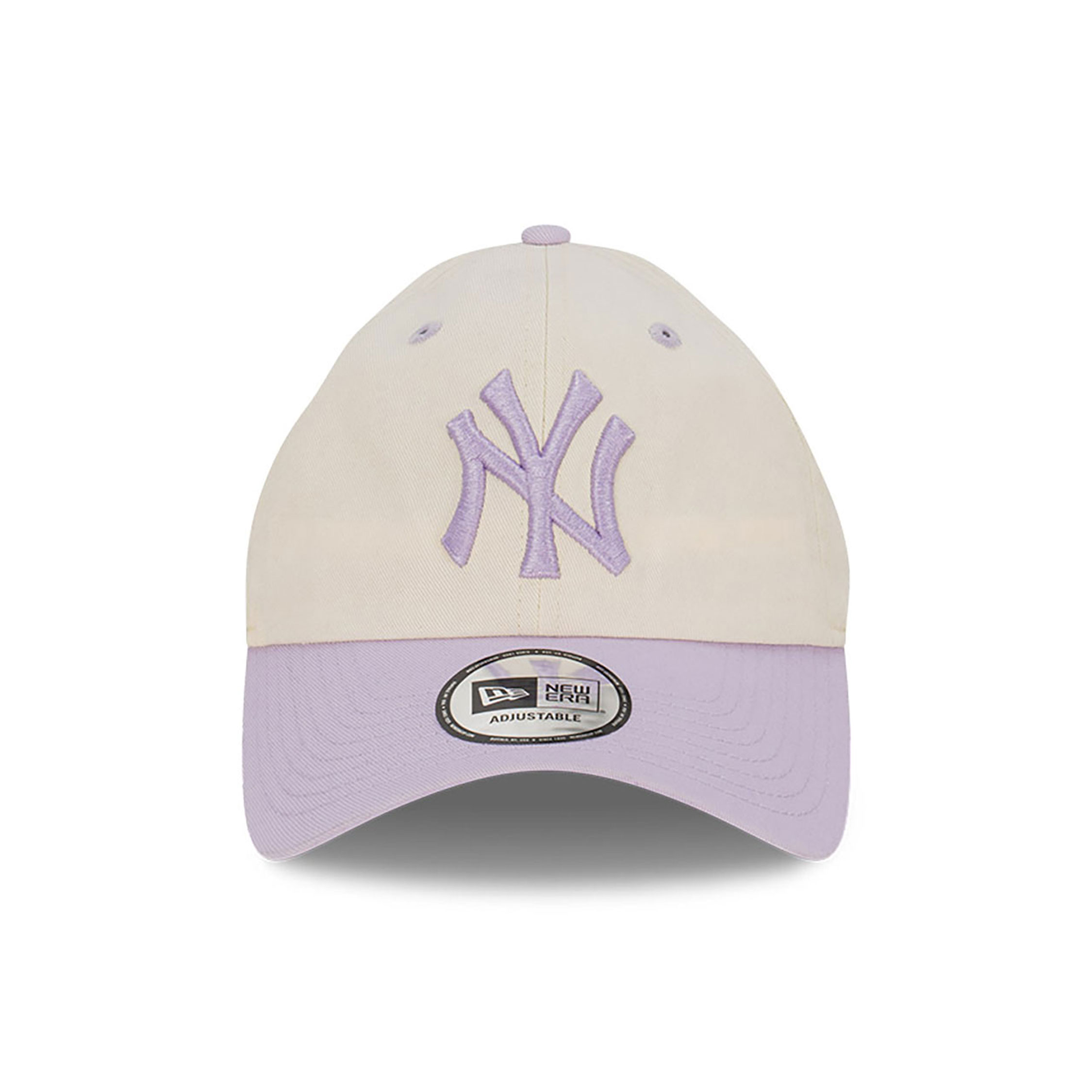 New York Yankees Seasonal Two-Tonal Light Beige and Pastel Purple Casual Classic Adjustable Cap