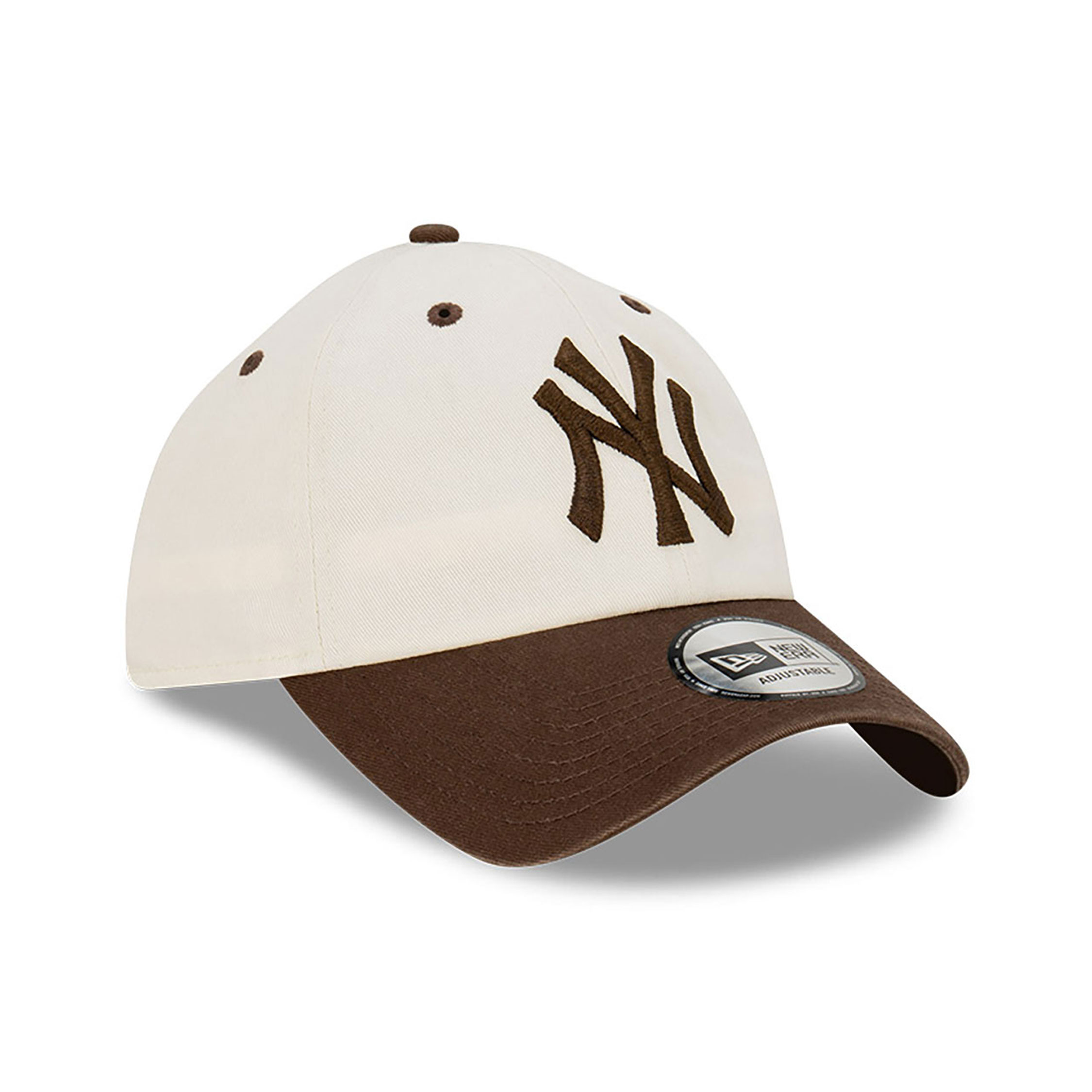 New York Yankees Seasonal Two-Tonal Light Beige and Brown Casual Classic Adjustable Cap