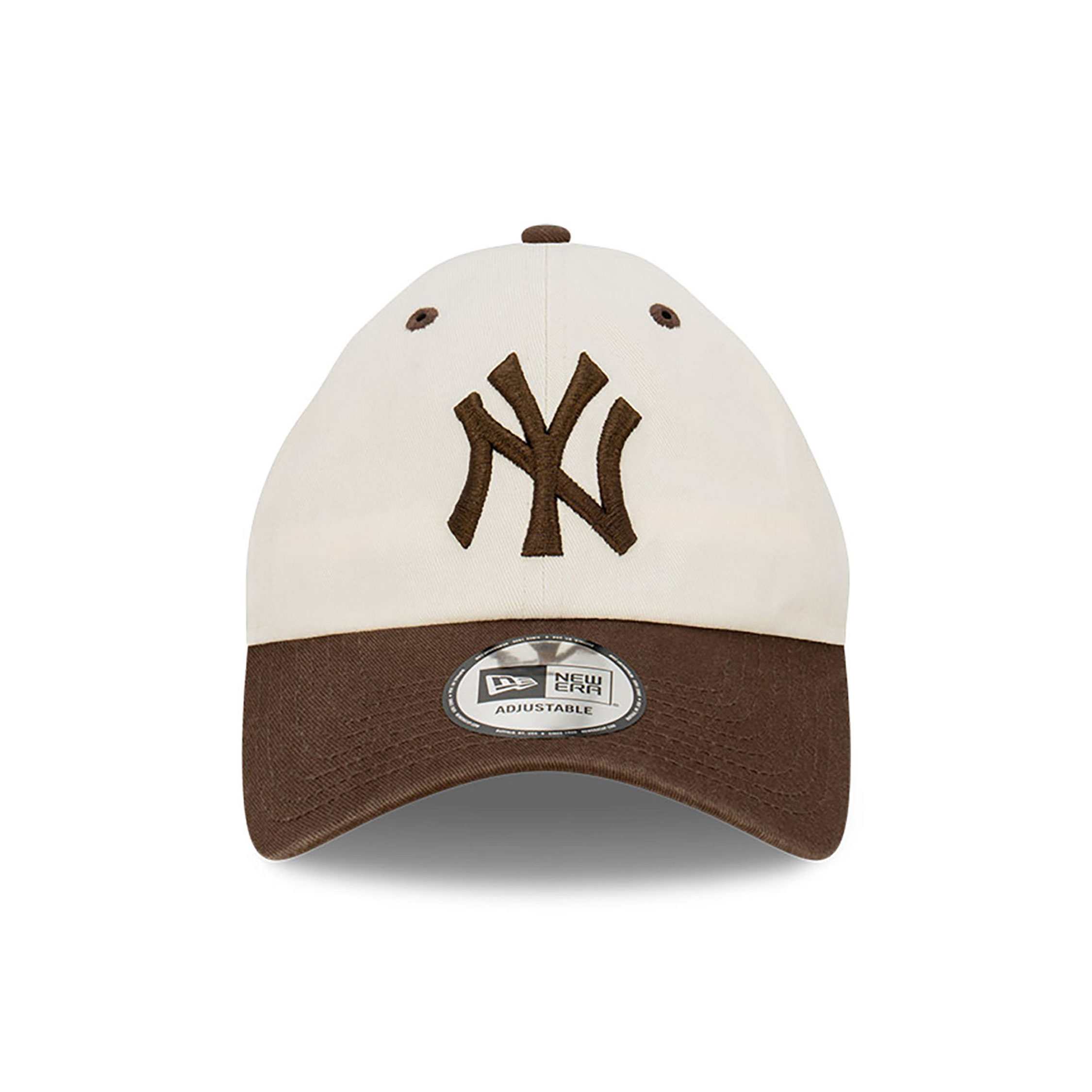 New York Yankees Seasonal Two-Tonal Light Beige and Brown Casual Classic Adjustable Cap