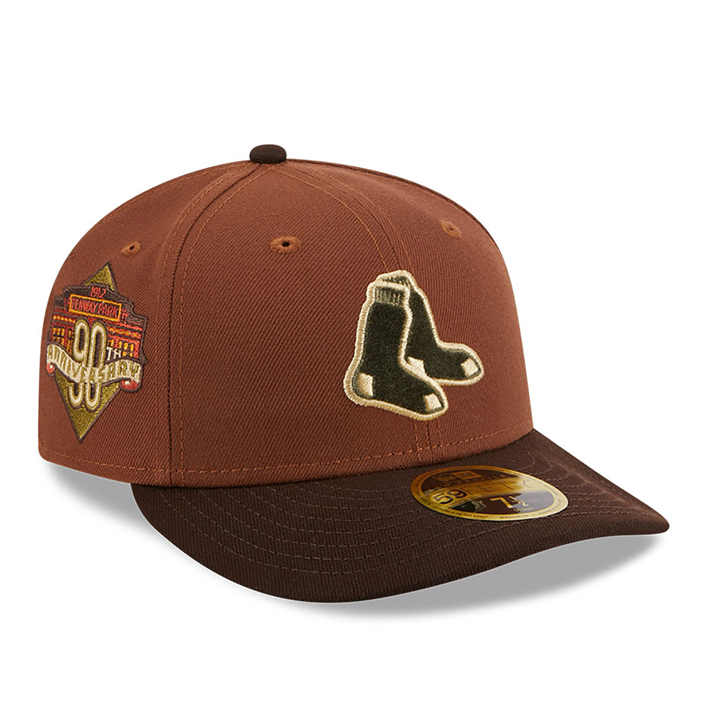 Boston Red Sox Velvet Fill Dark Brown Low Profile 59FIFTY Fitted Cap